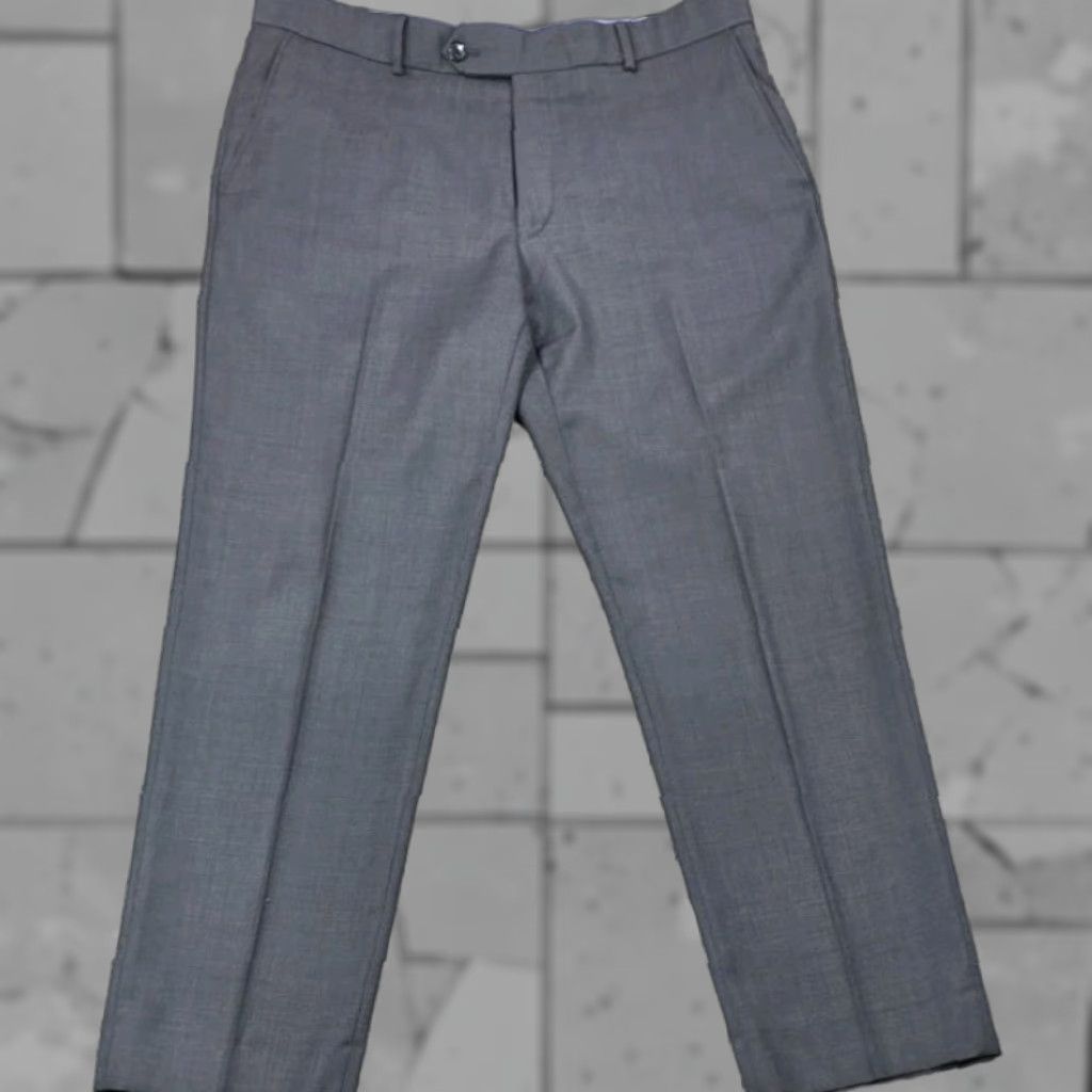 Vintage BALLIN Dress Pants Wool Flat Front Trousers 36x30 Men Regular Gray Size US 36 / EU 52 - 1 Thumbnail