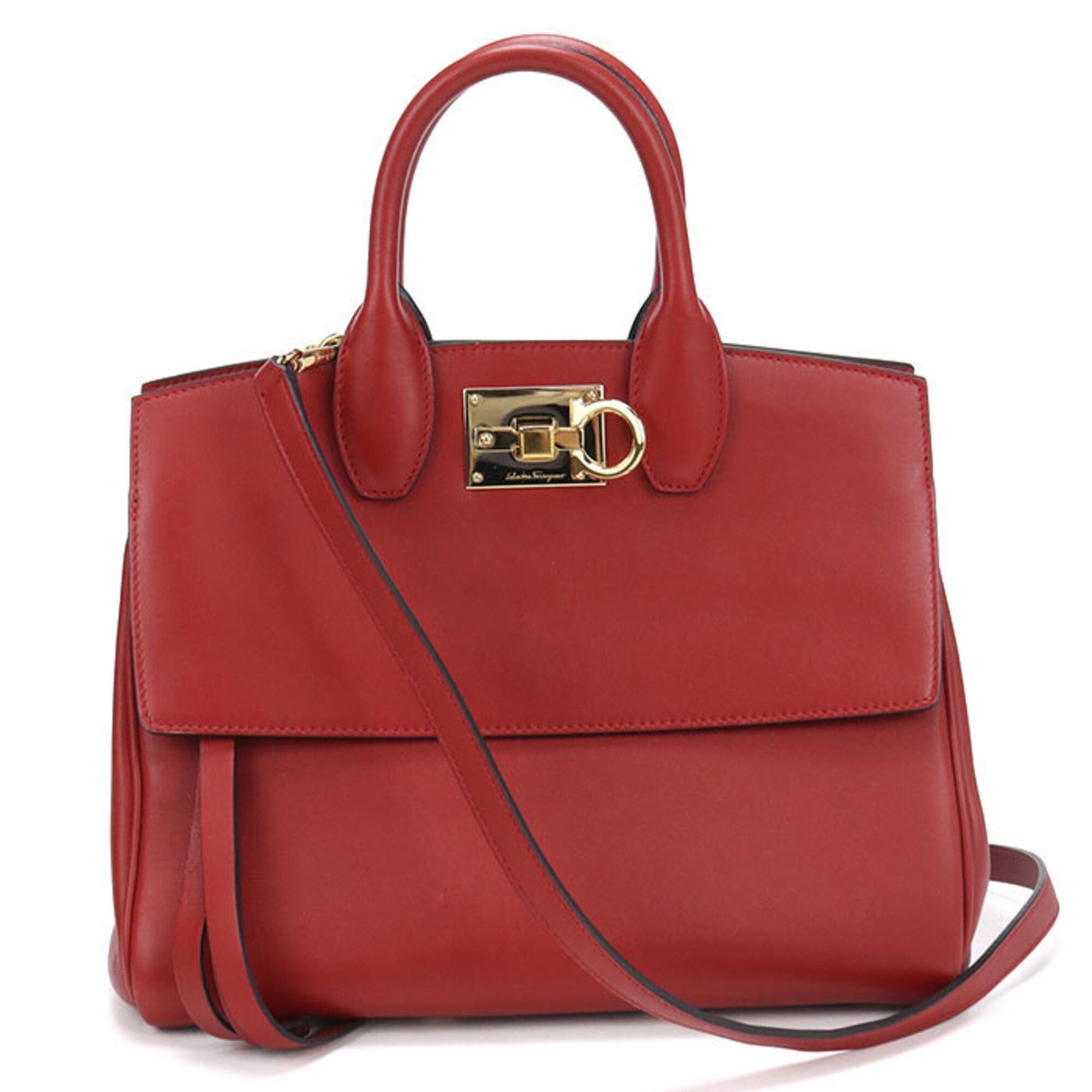 Salvatore Ferragamo Salvatore Ferragamo FERRAGAMO Ferragamo Tote Bag 21 H159 2WAY Gancini Women's Red Size ONE SIZE - 1 Thumbnail