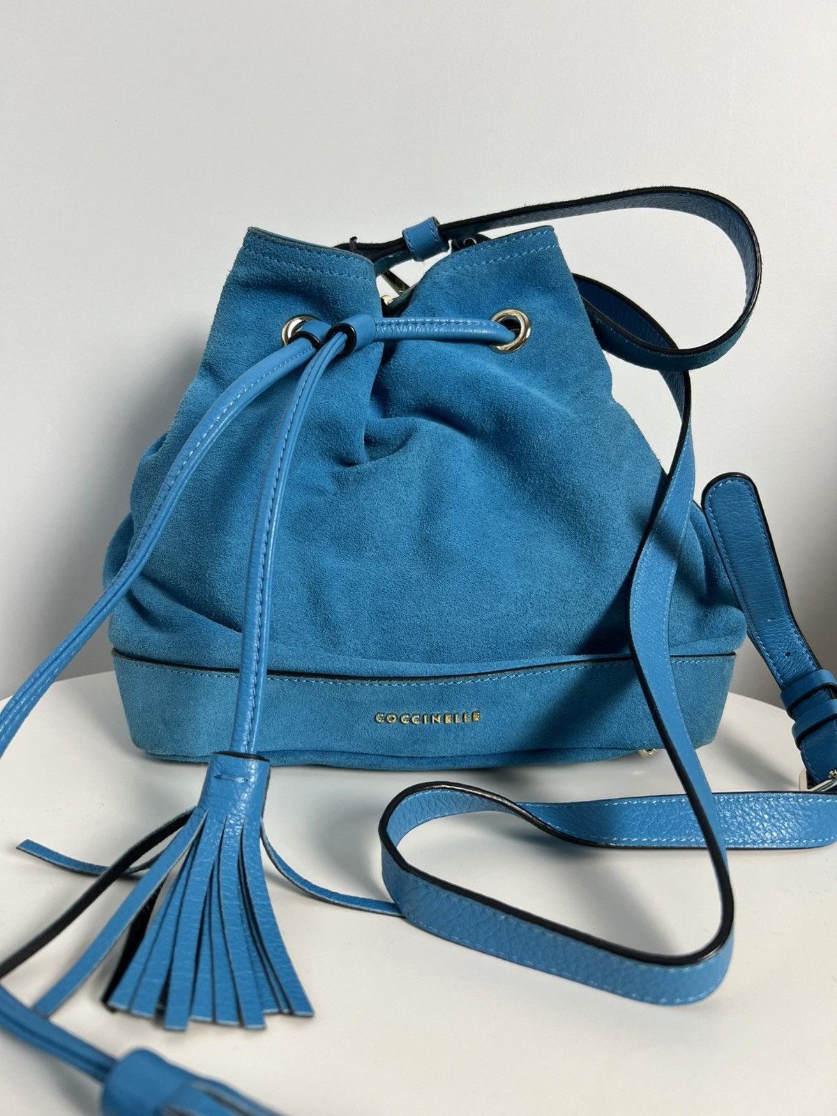 Vintage Luxury Coccinelle Blue Suede bag Size ONE SIZE - 6 Thumbnail