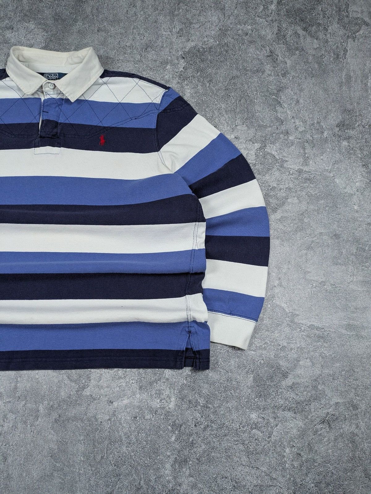 Polo Ralph Lauren Vintage Polo Ralph Lauren Striped Long Sleeve Rugby Polo Size US XXL / EU 58 / 5 - 2 Thumbnail
