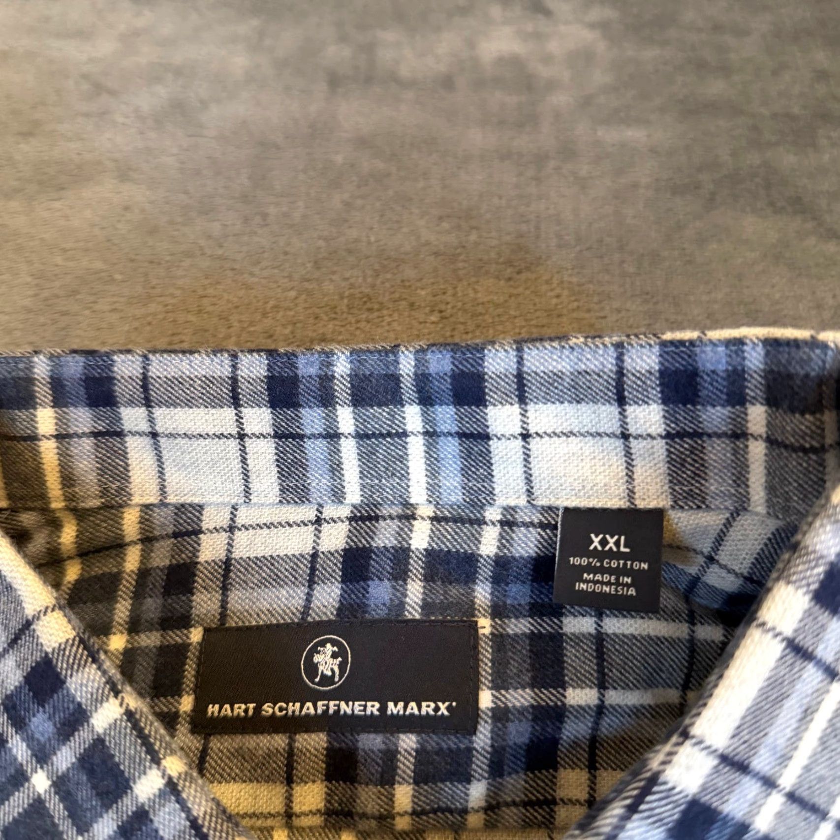 Hart Schaffner Marx Hart Schaffner Marx Canclini Blue Plaid Cotton Flannel Shirt Mens 2XL NWT Adult Regular Button-Up Long Sleeve Collared Size US XXL / EU 58 / 5 - 4 Thumbnail