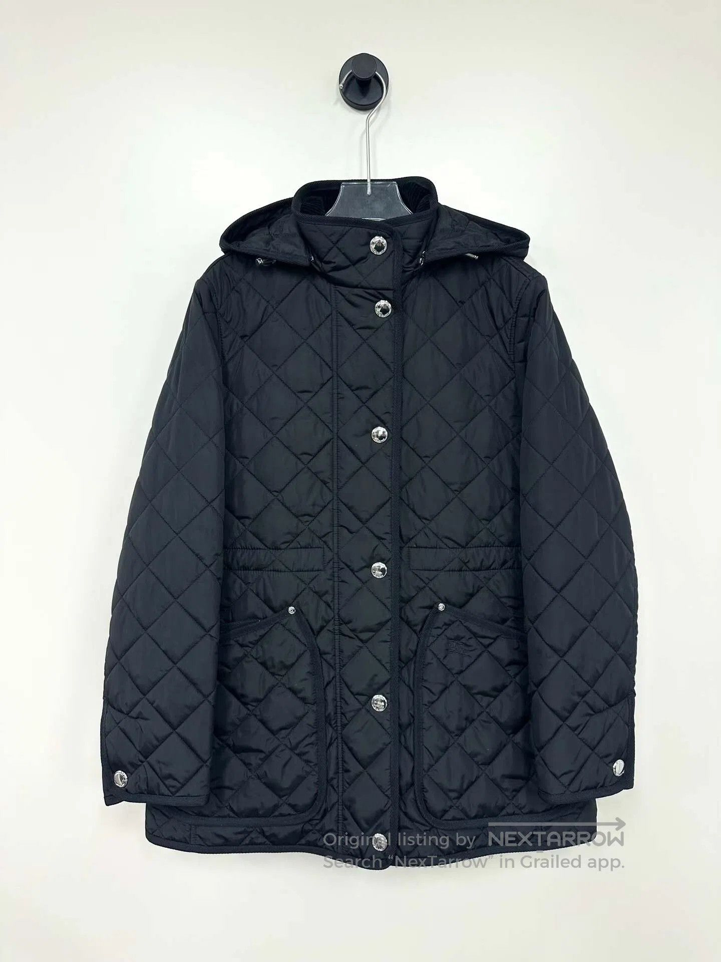 Burberry Burberry Black Diamond Pocket Cotton Quilted Hooded Jacket Size US XS / EU 42 / 0 - 1 Thumbnail
