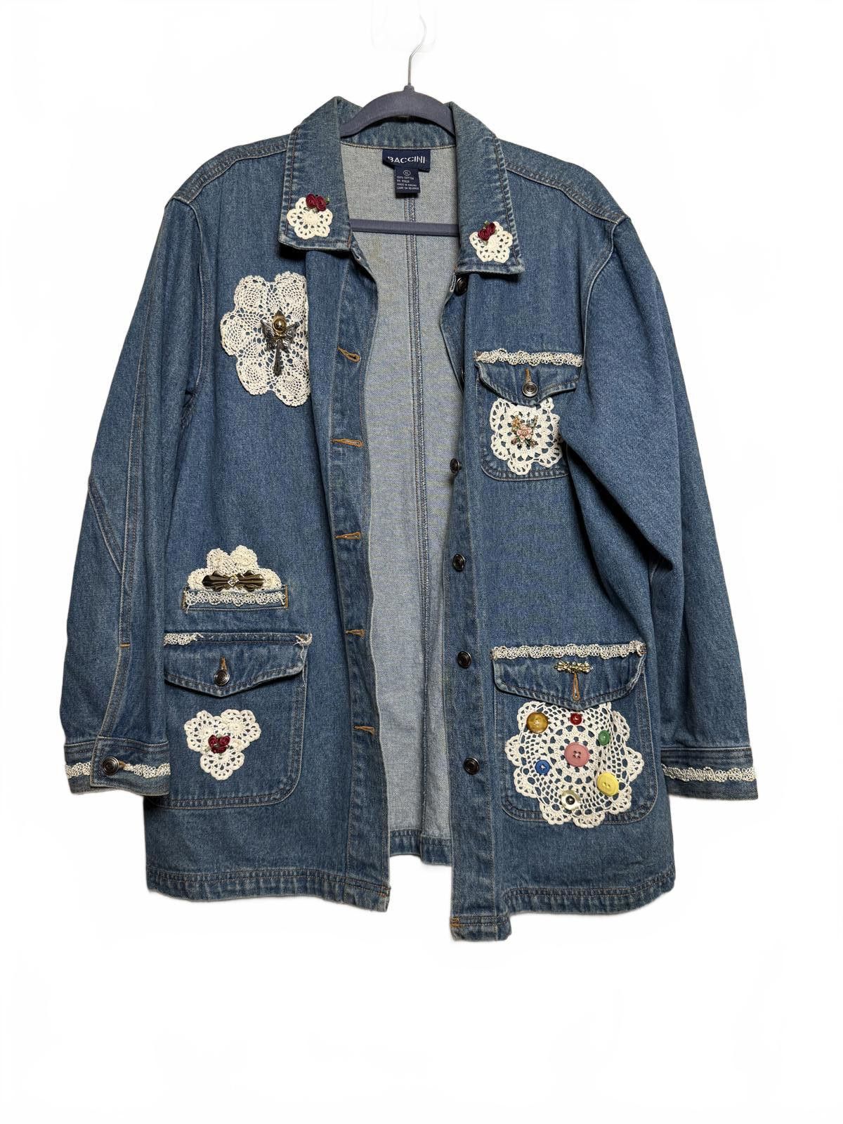 Marc Ecko Vintage Granola Women's Denim Hunter Jacket Size M / US 6-8 / IT 42-44 - 1 Thumbnail