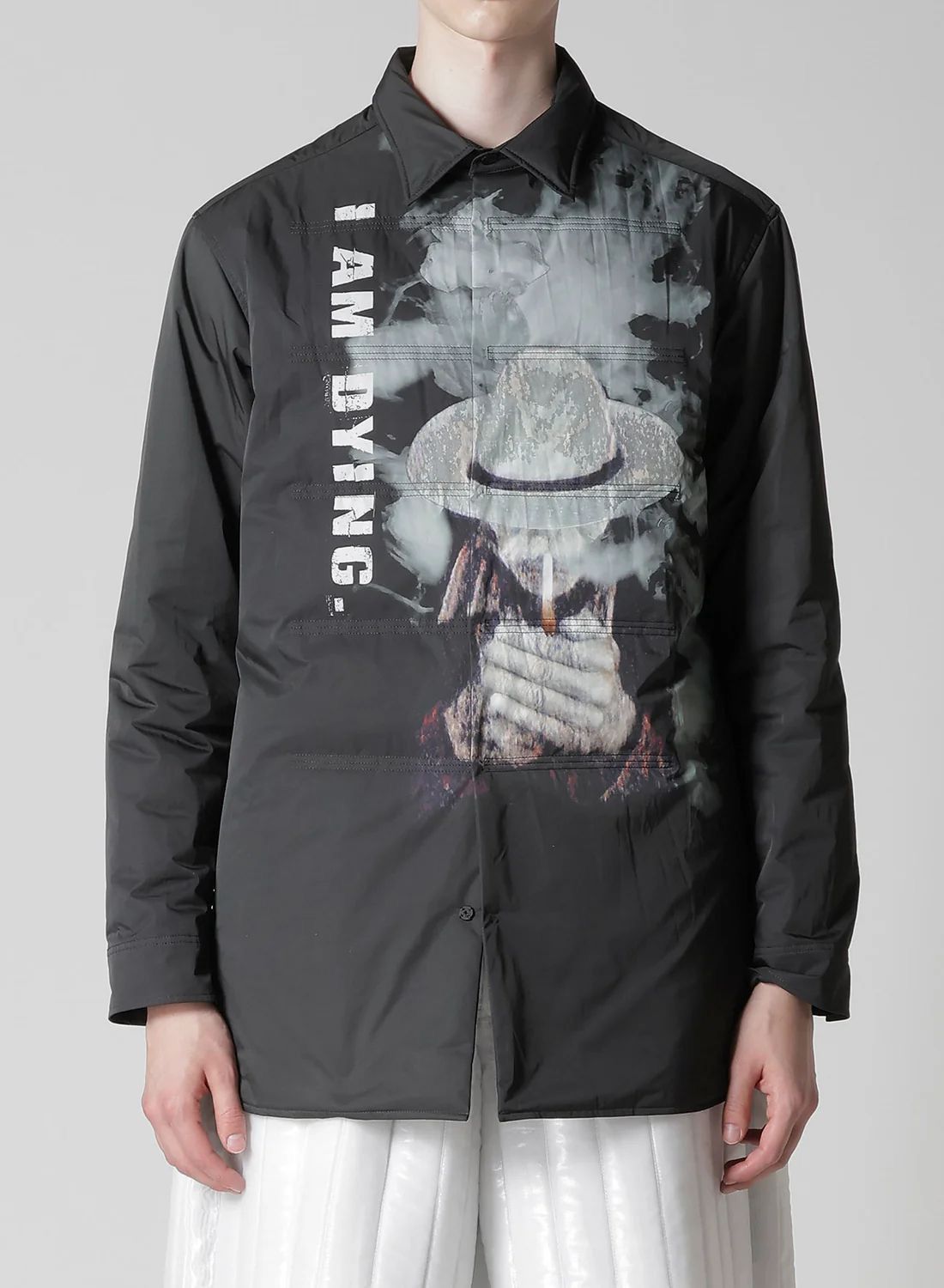 Yohji Yamamoto TOBACCO OLD MAN PRINTED PADDED BLOUSE Size US S / EU 44-46 / 1 - 5 Thumbnail