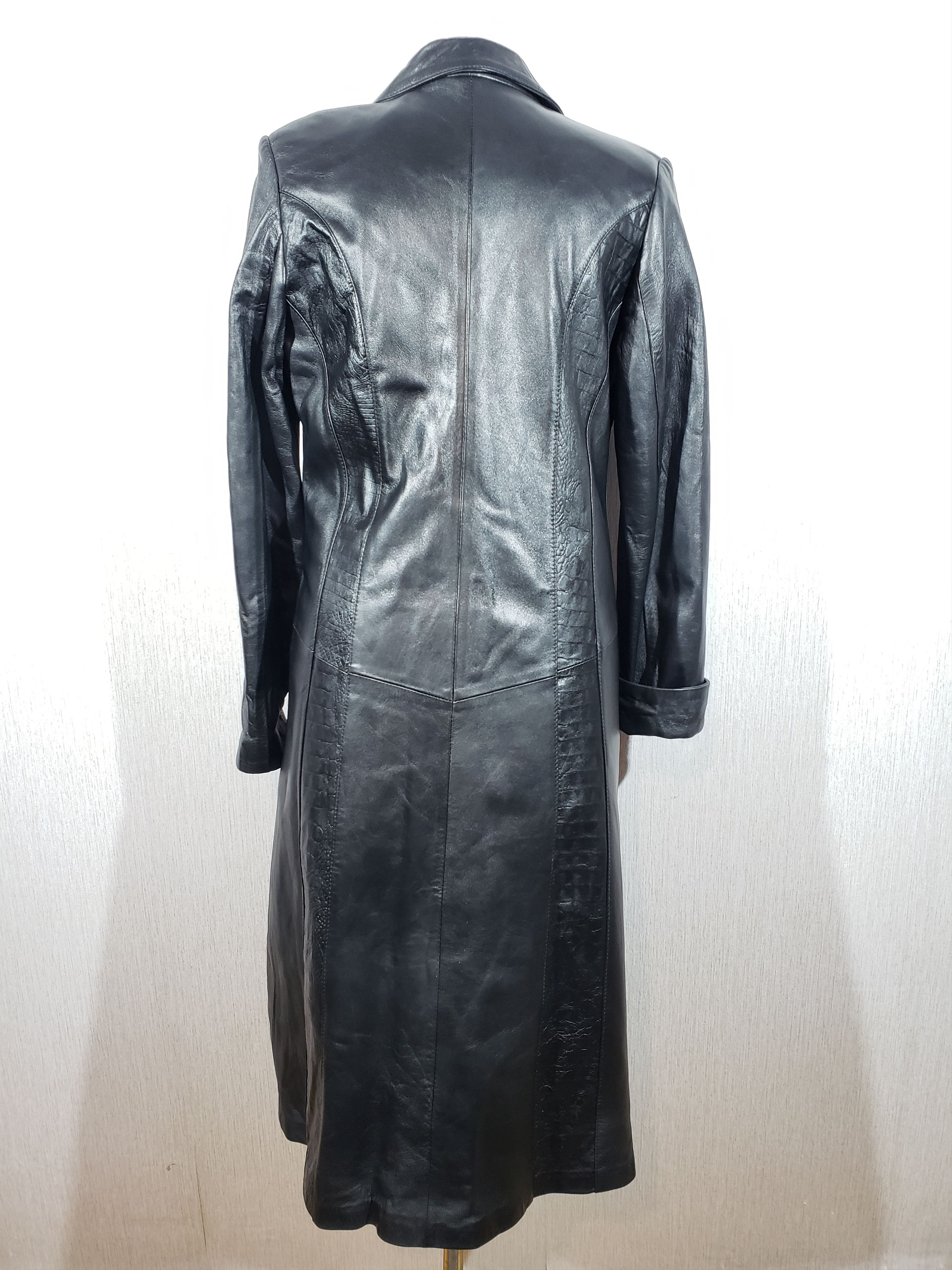 Other Stylish women's long leather jacket. Size L / US 10 / IT 46 - 3 Thumbnail