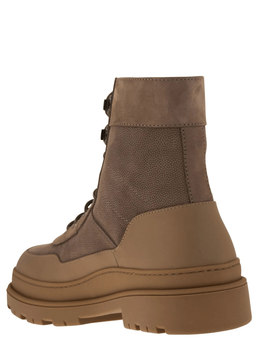 Brunello Cucinelli Brunello Cucinelli Pebbled Leather Ankle Boots in Brown Size US 10.5 / EU 43-44 - 3 Thumbnail