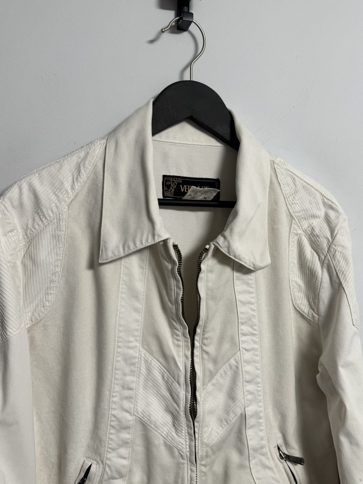 Versace Versace White Jacket Full Zip Designer Women’s Short Coat Size L / US 10 / IT 46 - 21 Thumbnail