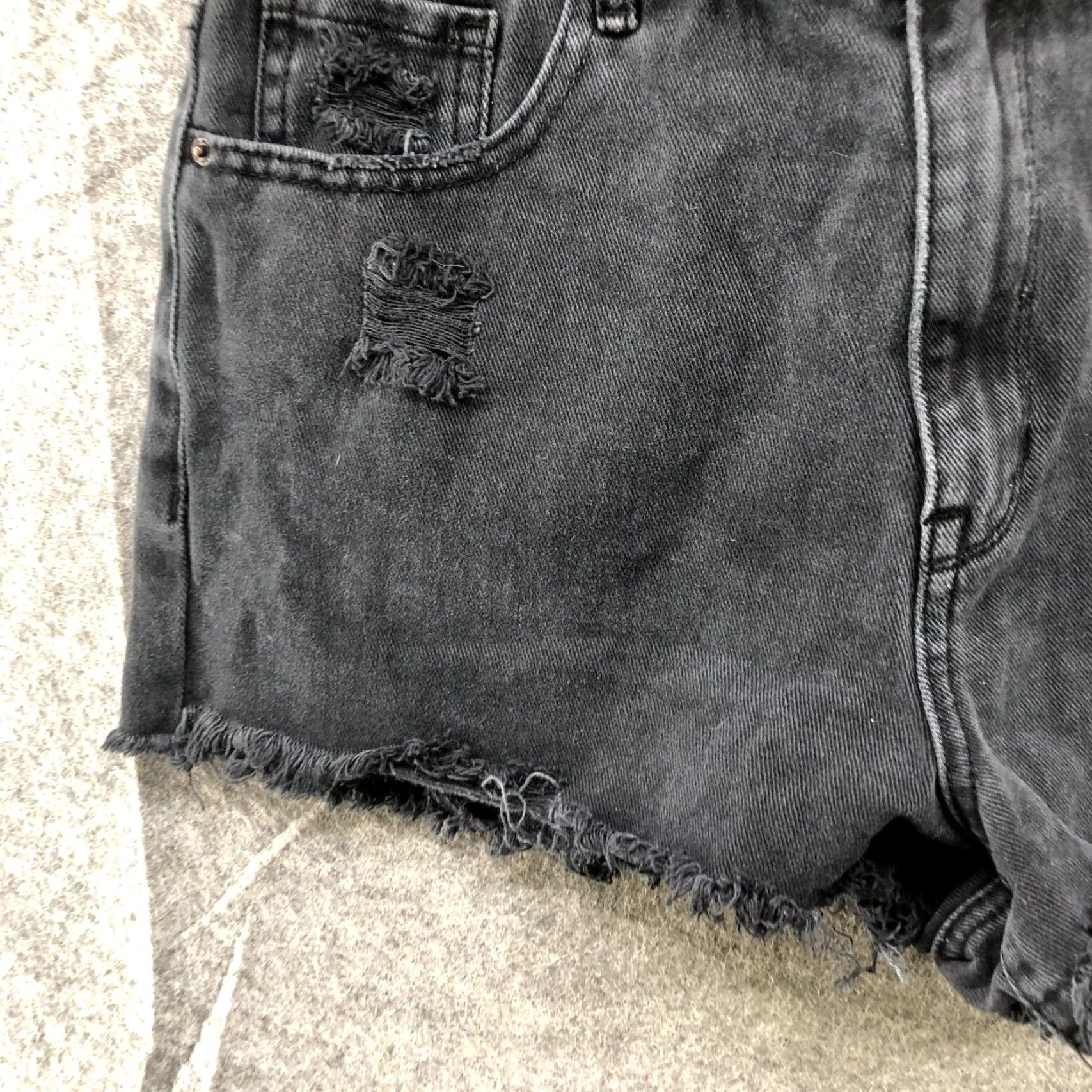 Pacsun Pacsun High Rise Festival Shorts Womens 28 Denim Black 100% Cotton Zip Fly Festival Size 28" / US 6 / IT 42 - 3 Thumbnail