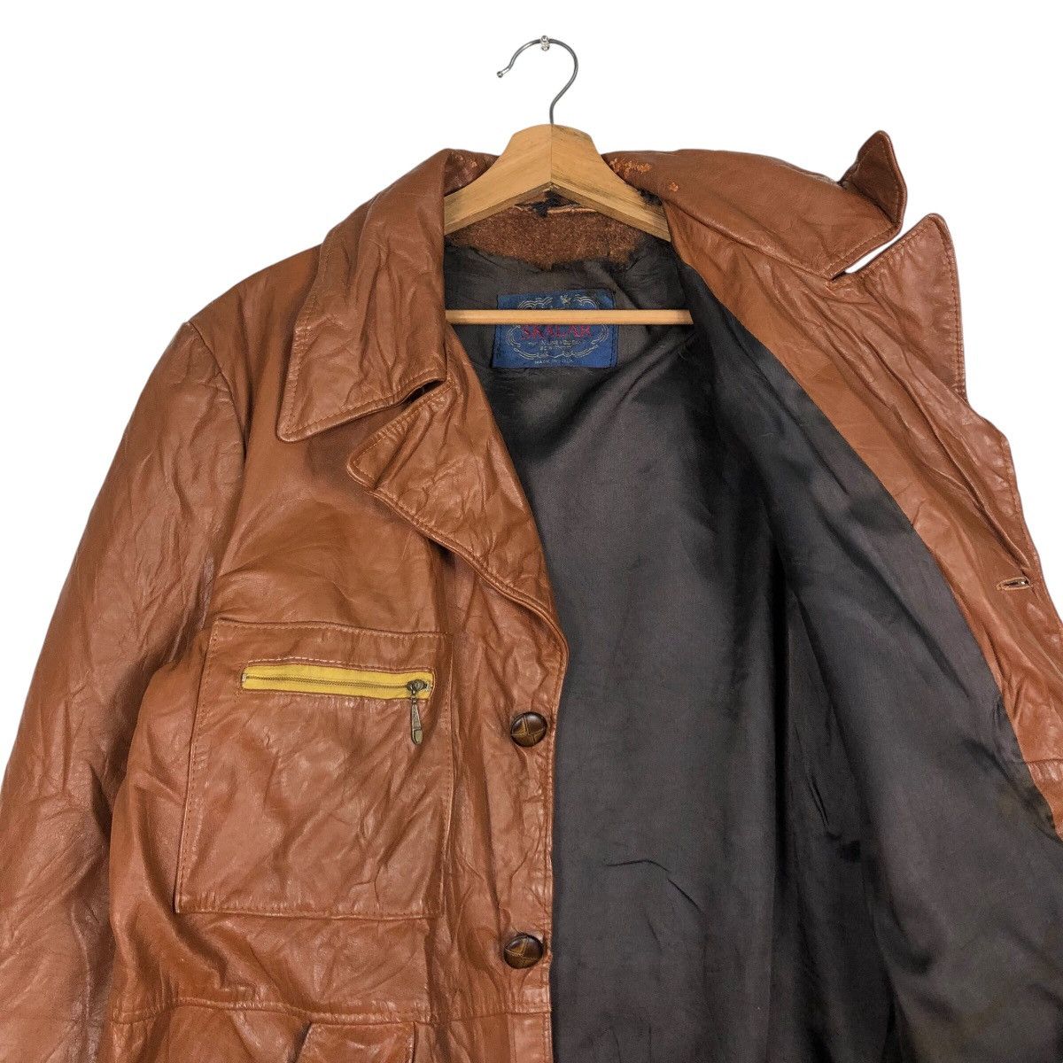 Toyo Enterprises 📌Vintage Biker Leather Jacket Skalar Made in Usa Blanket Size US M / EU 48-50 / 2 - 13 Thumbnail