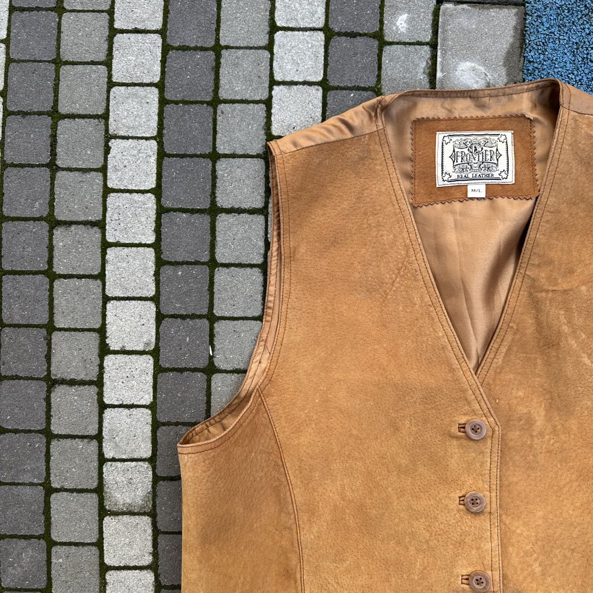 Japanese Brand × Leather Vintage Frontier Leather Vest Old Money Y2K 00s USA Size US L / EU 52-54 / 3 - 6 Thumbnail