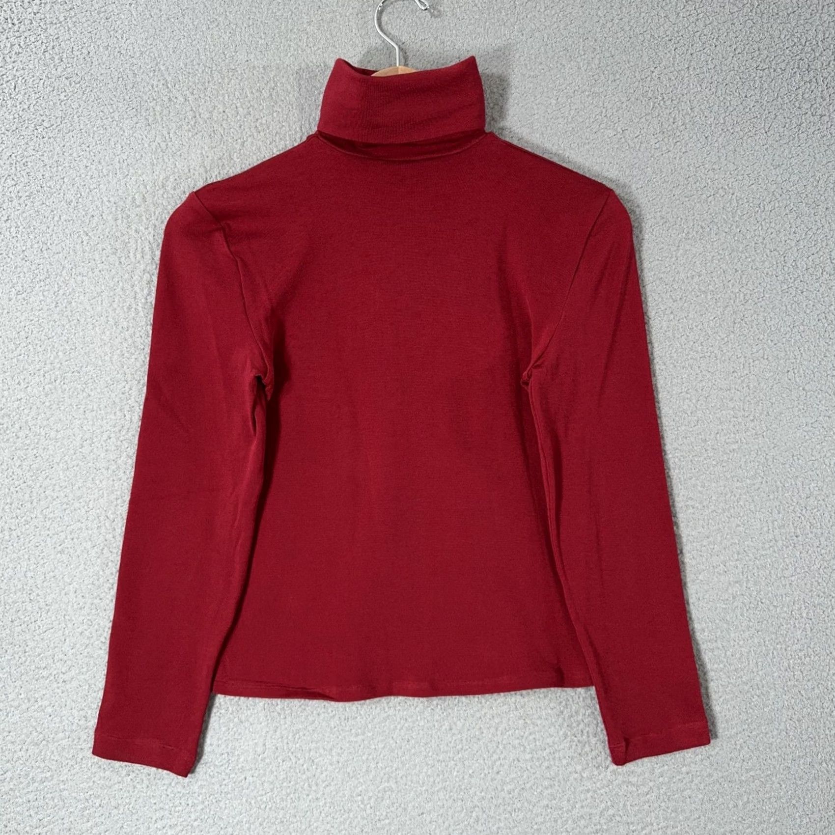 Wolford Wolford Turtleneck Top Womens Large Red Slim Jersey Shirt Size L / US 10 / IT 46 - 4 Thumbnail