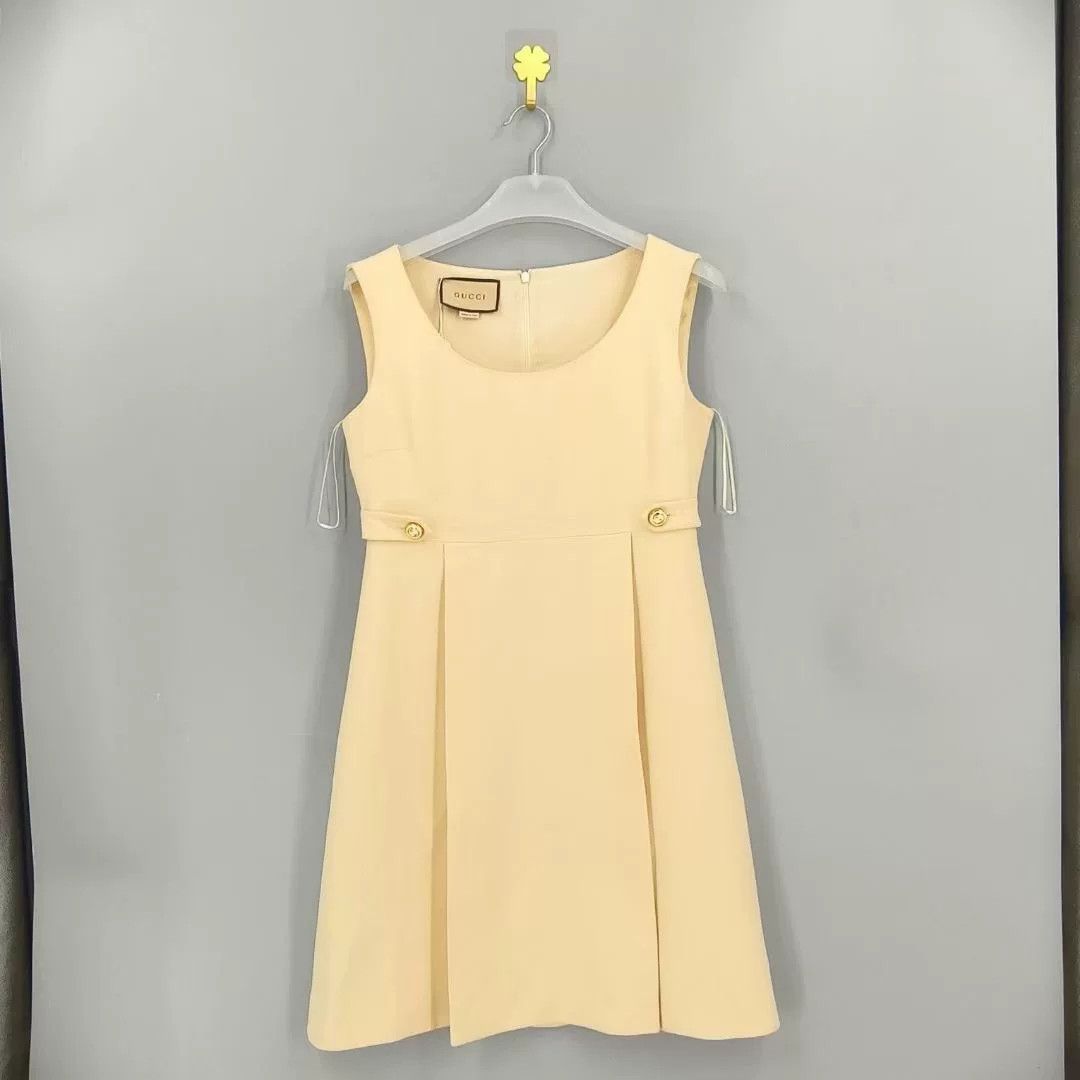 Gucci Gucci Silk/Wool Double G Gold Buckle Sleeveless Dress Size M / US 6-8 / IT 42-44 - 1 Thumbnail