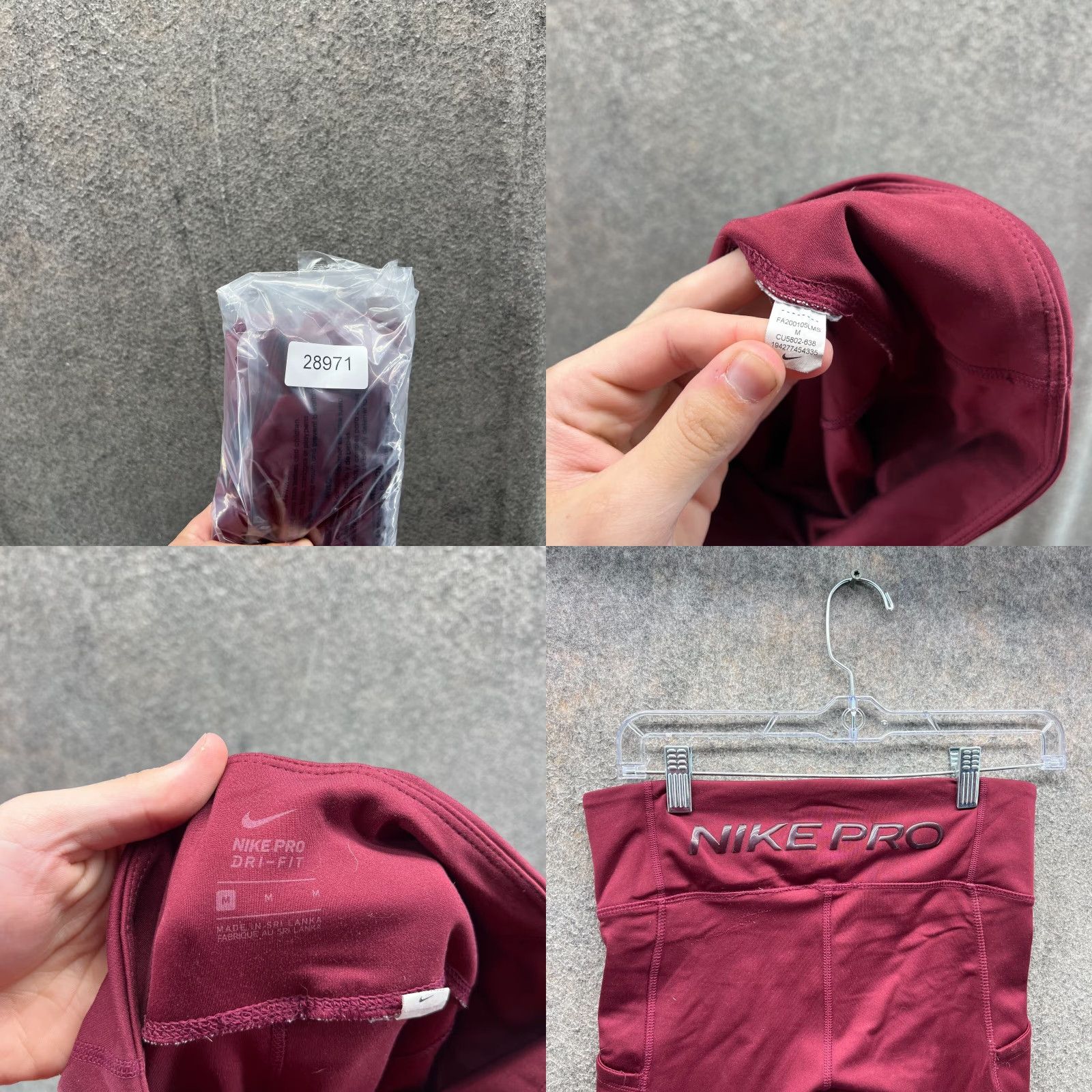 Nike Nike Pro Leggings Women Medium Red Dri Fit Pro Luxe Skinny Inseam 26 in Pants Casual" Size 32" / US 10 / IT 46 - 8 Thumbnail