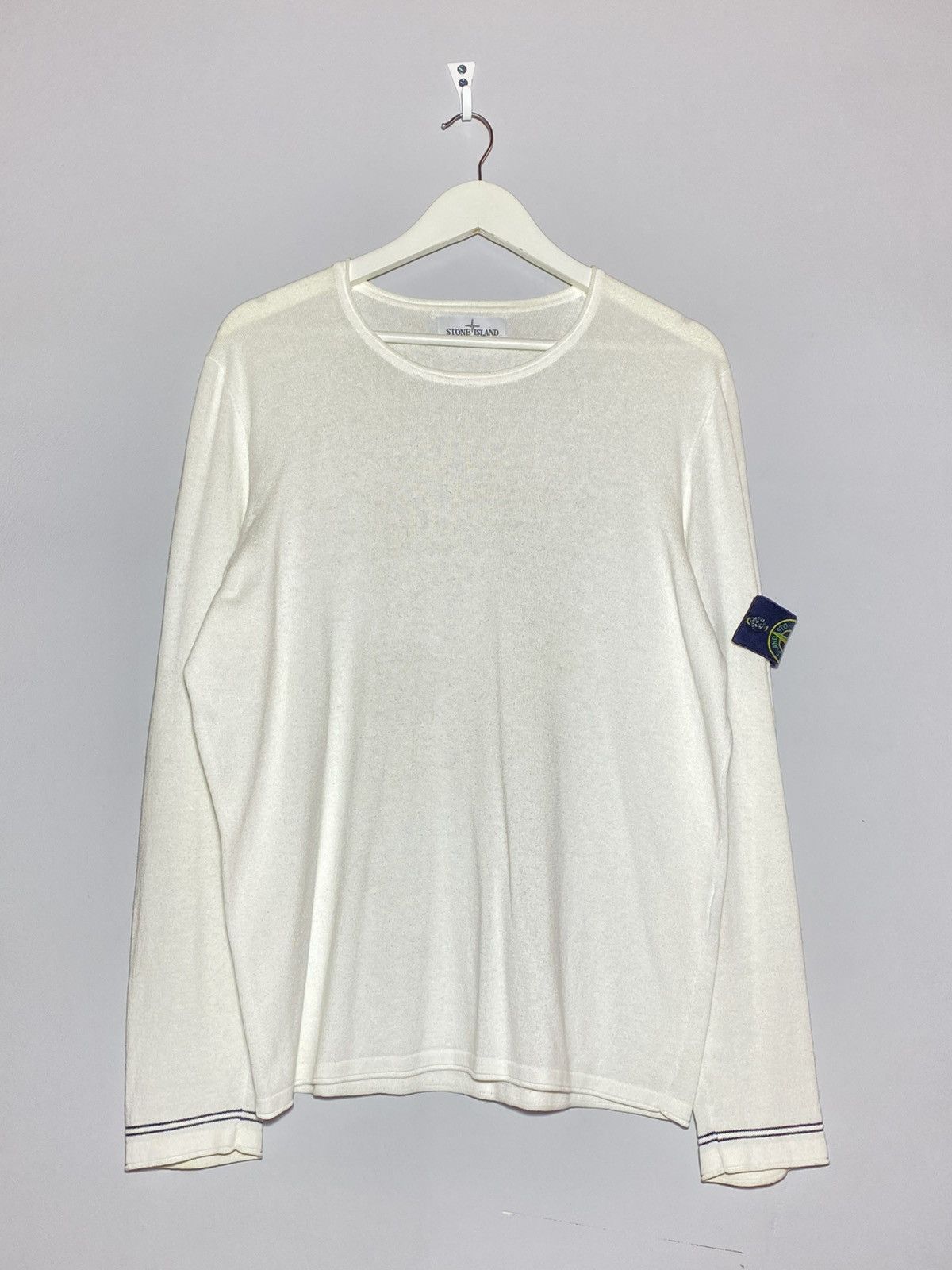 Stone Island Stone Island White Lightweaight Knit Sweater Size US L / EU 52-54 / 3 - 1 Thumbnail
