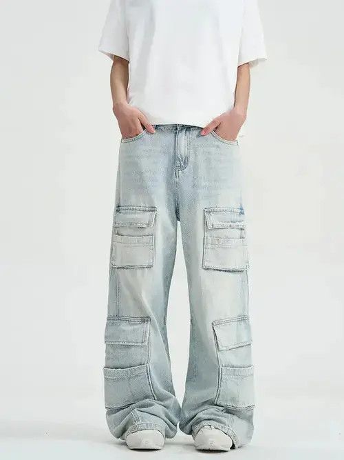 American Edition Cargo Stack Denim Jeans Size US 30 / EU 46 - 3 Thumbnail