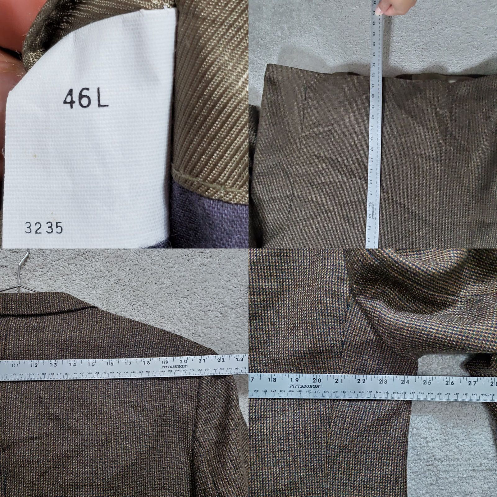 Oscar De La Renta Oscar de la Renta Blazer Men 46 L Brown Single Breasted Houndstooth Dad Grandpa Wool Tweed Notch Lapel Vintage No Size 46R - 9 Thumbnail