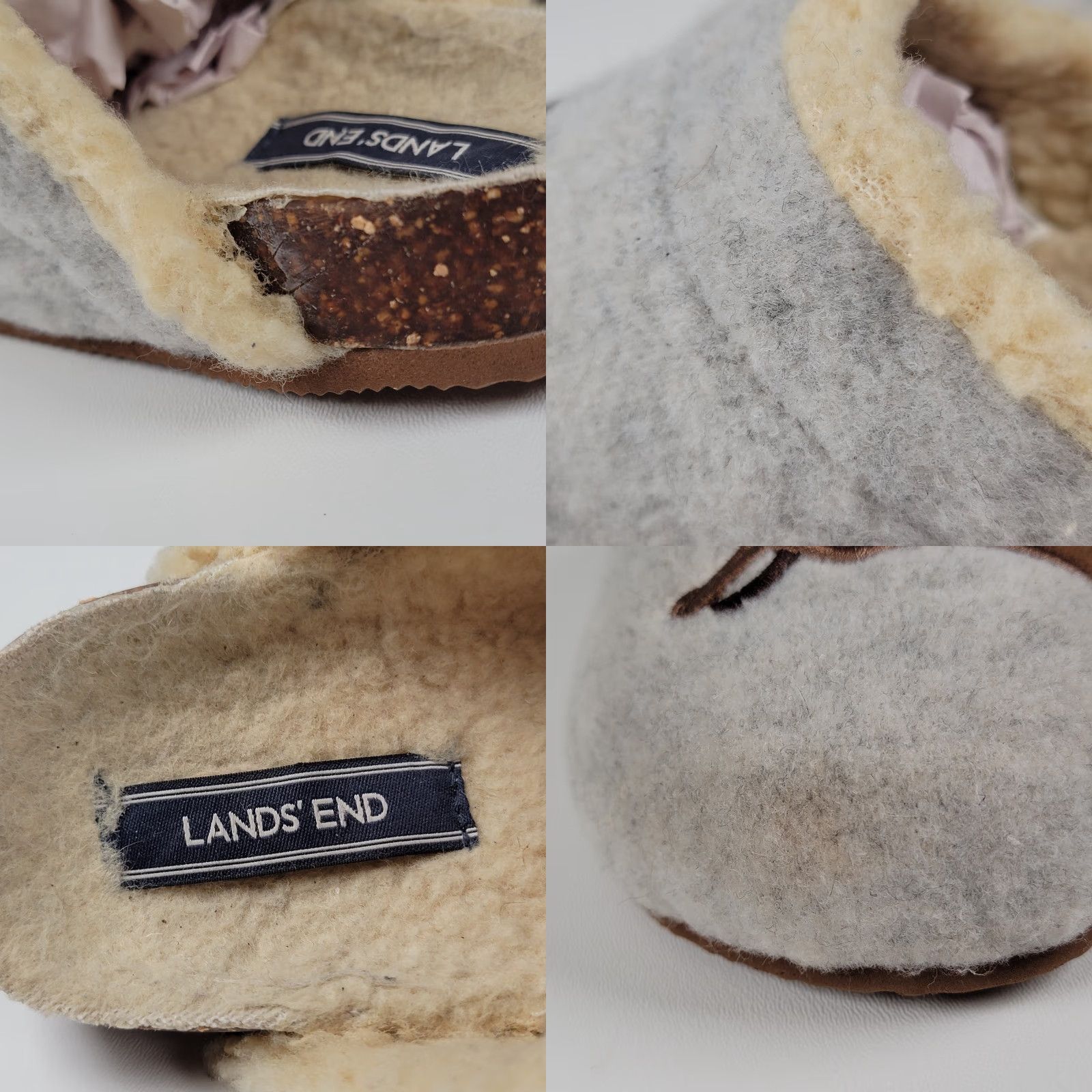 Lands' End Lands' End Women's Gray Felt Critter Scuff Slippers Mule Slip On 8 M / 38.5 Fall Winter Travel Casual Womens Slipper Size ONE SIZE - 8 Thumbnail
