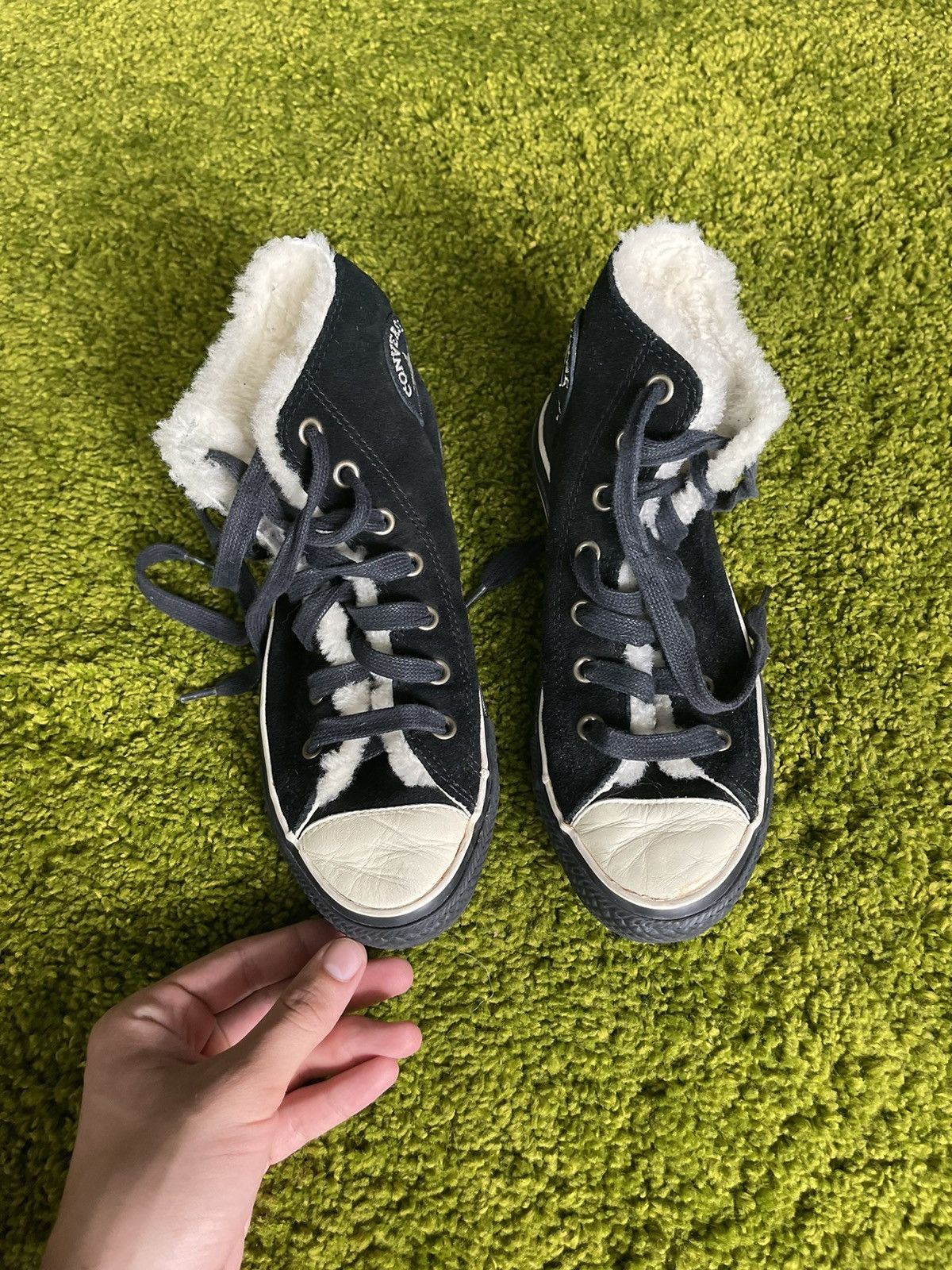 Converse × Designer Converse fur lining real suede leather sneakers Size US 8.5 / IT 38.5 - 2 Thumbnail