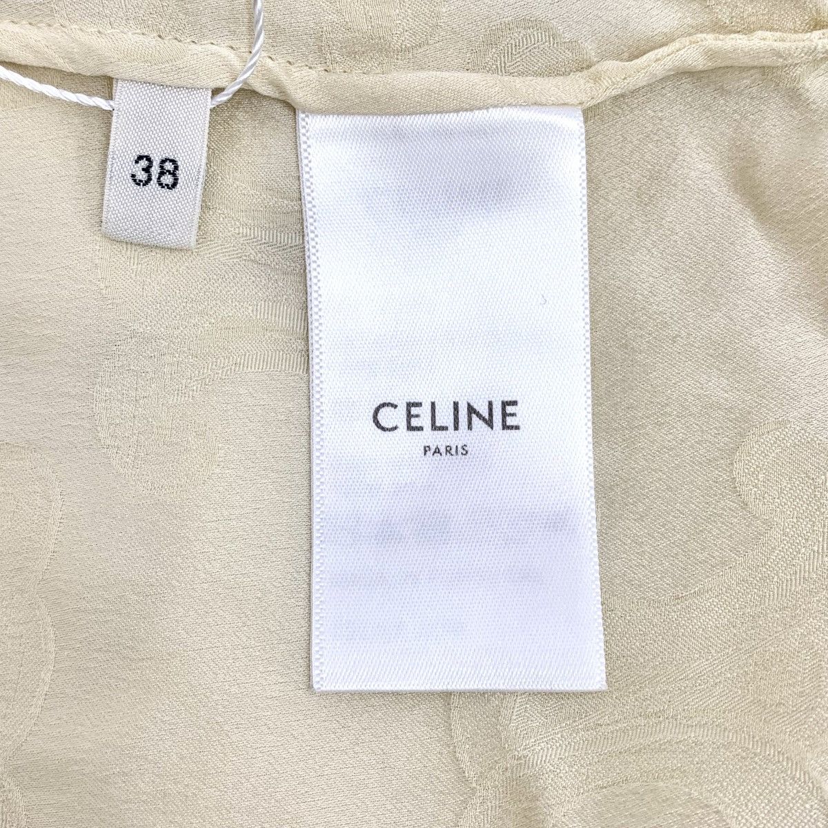 Celine Celine Pale Yellow Silk Short Sleeve Shirt K26WX Size M / US 6-8 / IT 42-44 - 6 Thumbnail