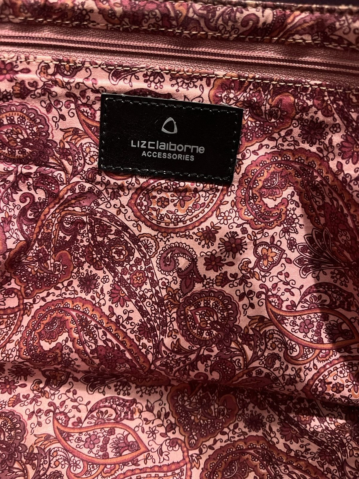 Branded Leather Lizclaiborne Purple Leather Bag Vintage Size ONE SIZE - 3 Thumbnail