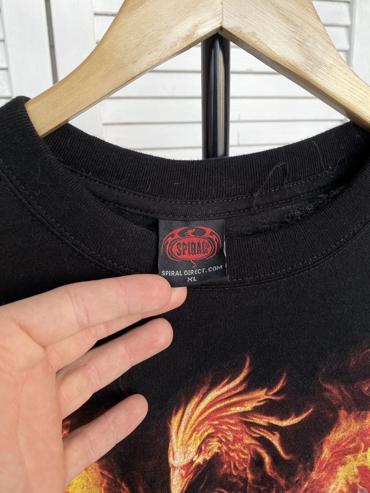Band Tees × Vintage Vintage Spiral Phoenix Rising Woman Firebird Tee Shirt Black Size US XL / EU 56 / 4 - 7 Thumbnail