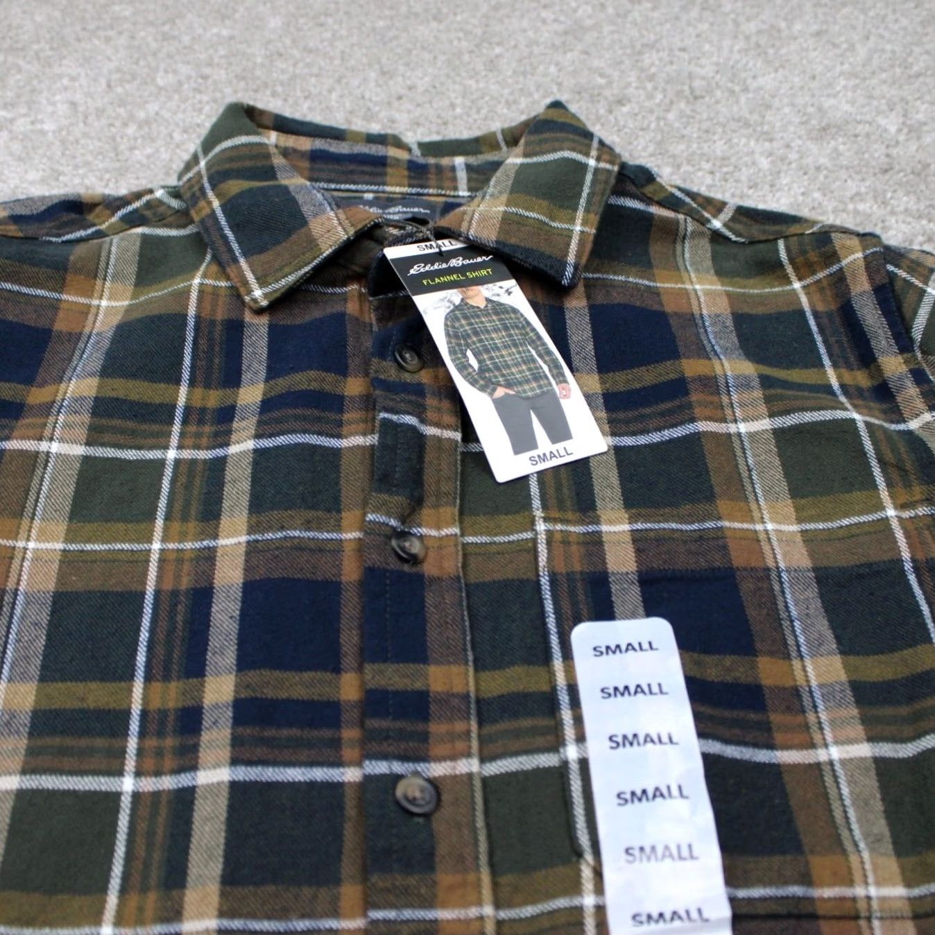 Eddie Bauer Eddie Bauer Flannel Shirt Men Short? No, use Size S: Eddie Bauer Flannel Shirt Green Plaid L/S Button-Up 100% Cotton Adult Small Regular Fits Mens Size US S / EU 44-46 / 1 - 4 Thumbnail