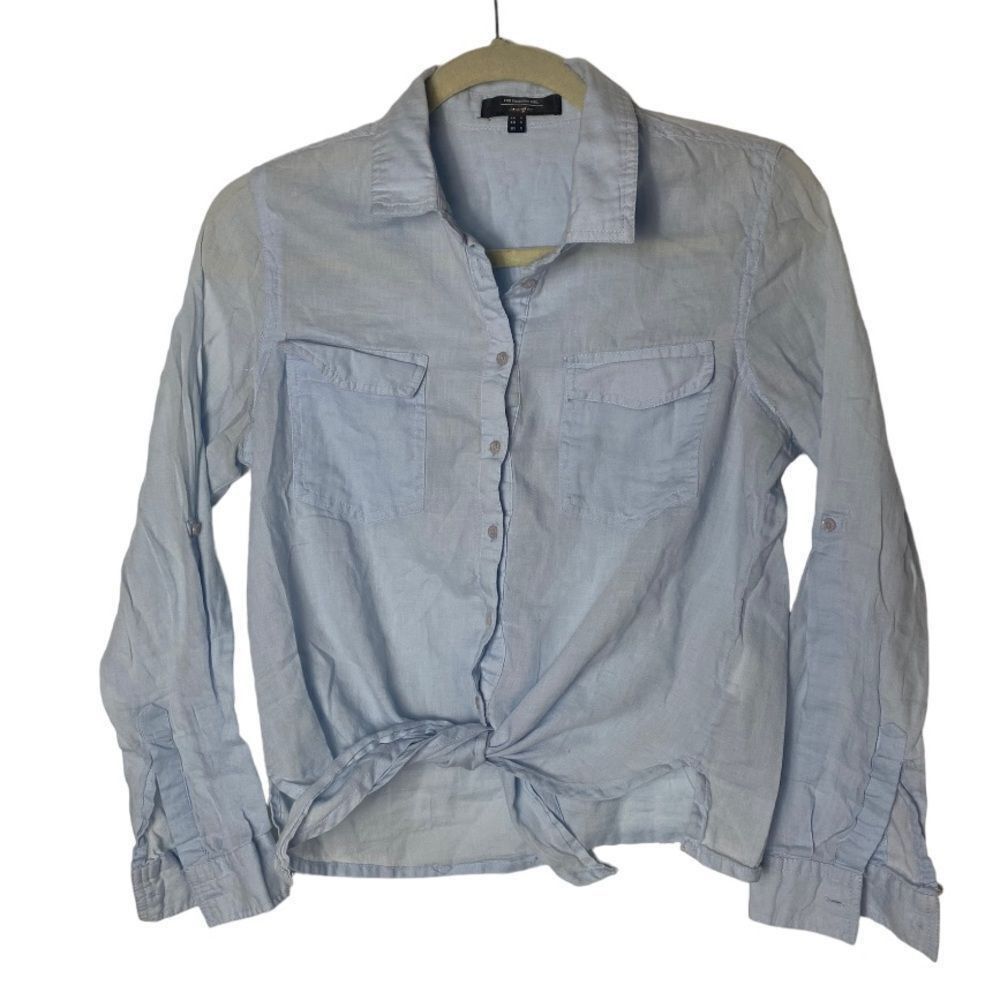 Other Jennyfer Blue Tie Front Button Down Shirt Women’s Size Small Size S / US 4 / IT 40 - 2 Thumbnail