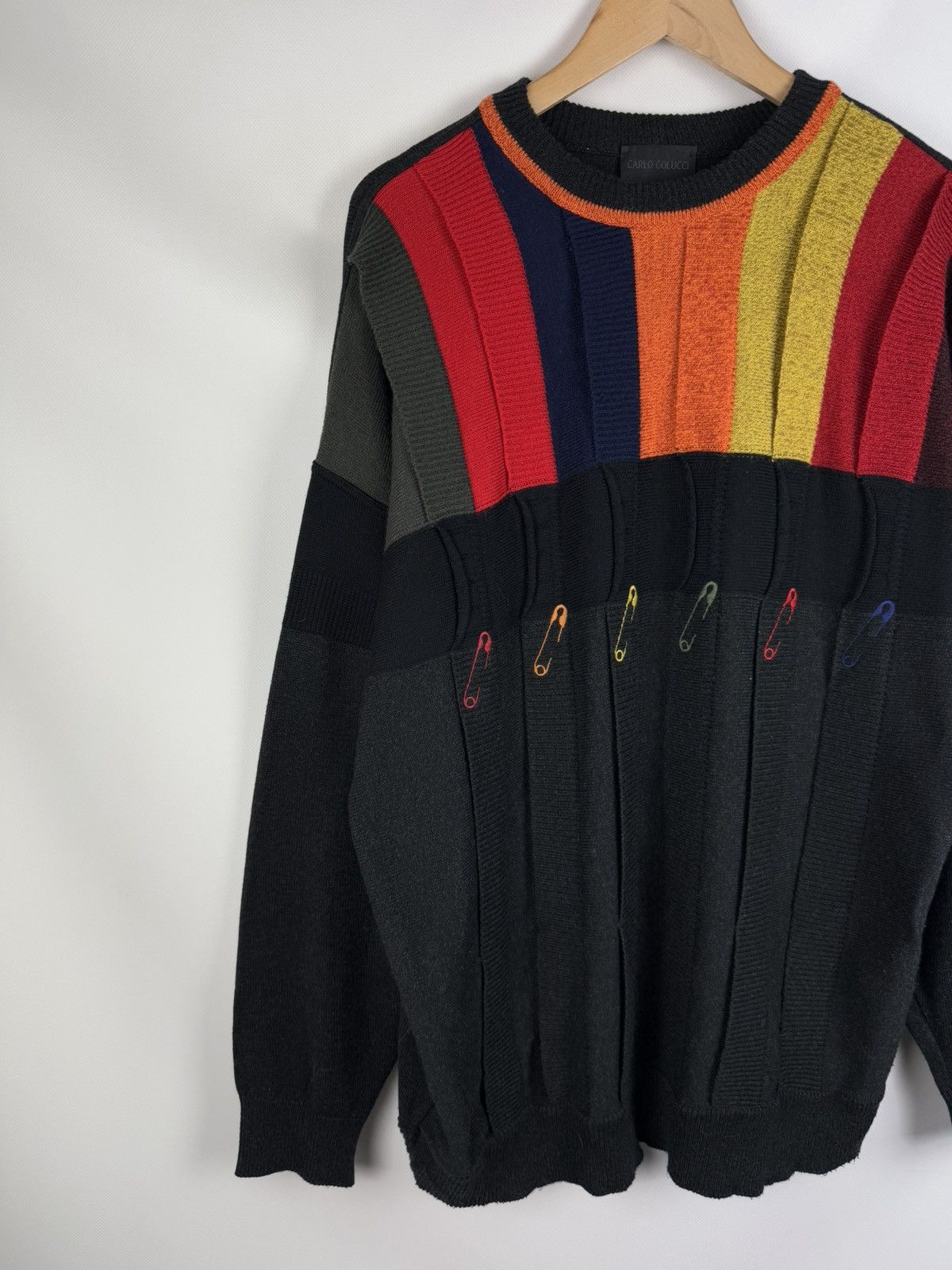 Carlo Colucci × Vintage Carlo Colucci Men’s 3D Knit Cotton / Wool Sweater Pullover Size US XL / EU 56 / 4 - 2 Thumbnail