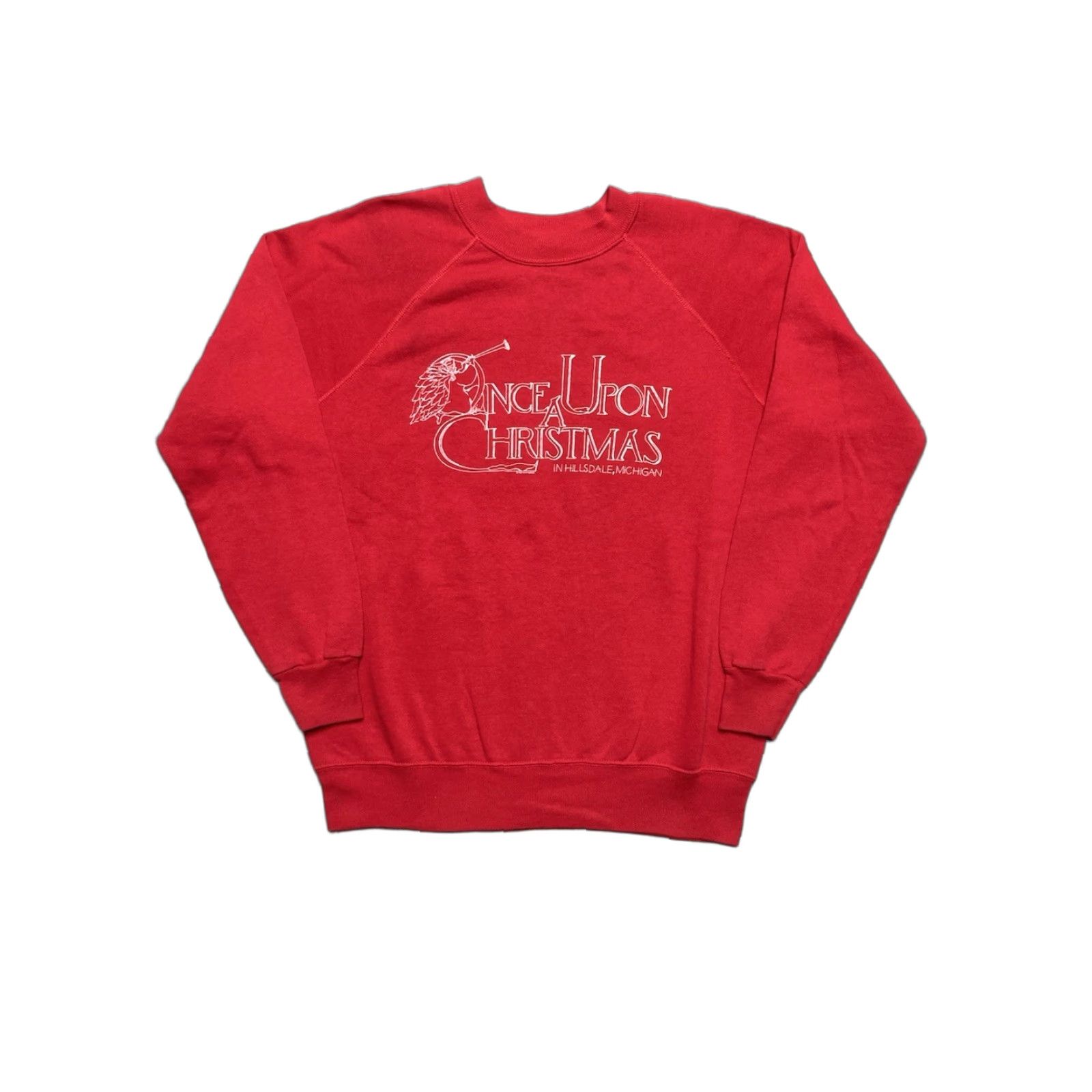 Vintage VINTAGE 80s crewneck sweatshirt Christmas Hillsdale Michigan Red L Men Pullover Shirt Size US L / EU 52-54 / 3 - 1 Thumbnail