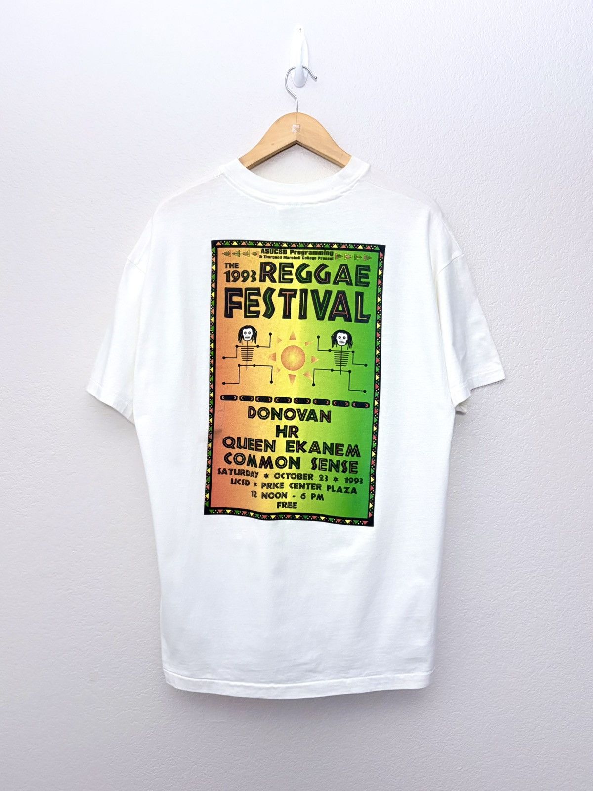 Vintage 90s Reggae Festival Common Sense Donovan HR Queen Ekanem Tee Size US XL / EU 56 / 4 - 1 Thumbnail
