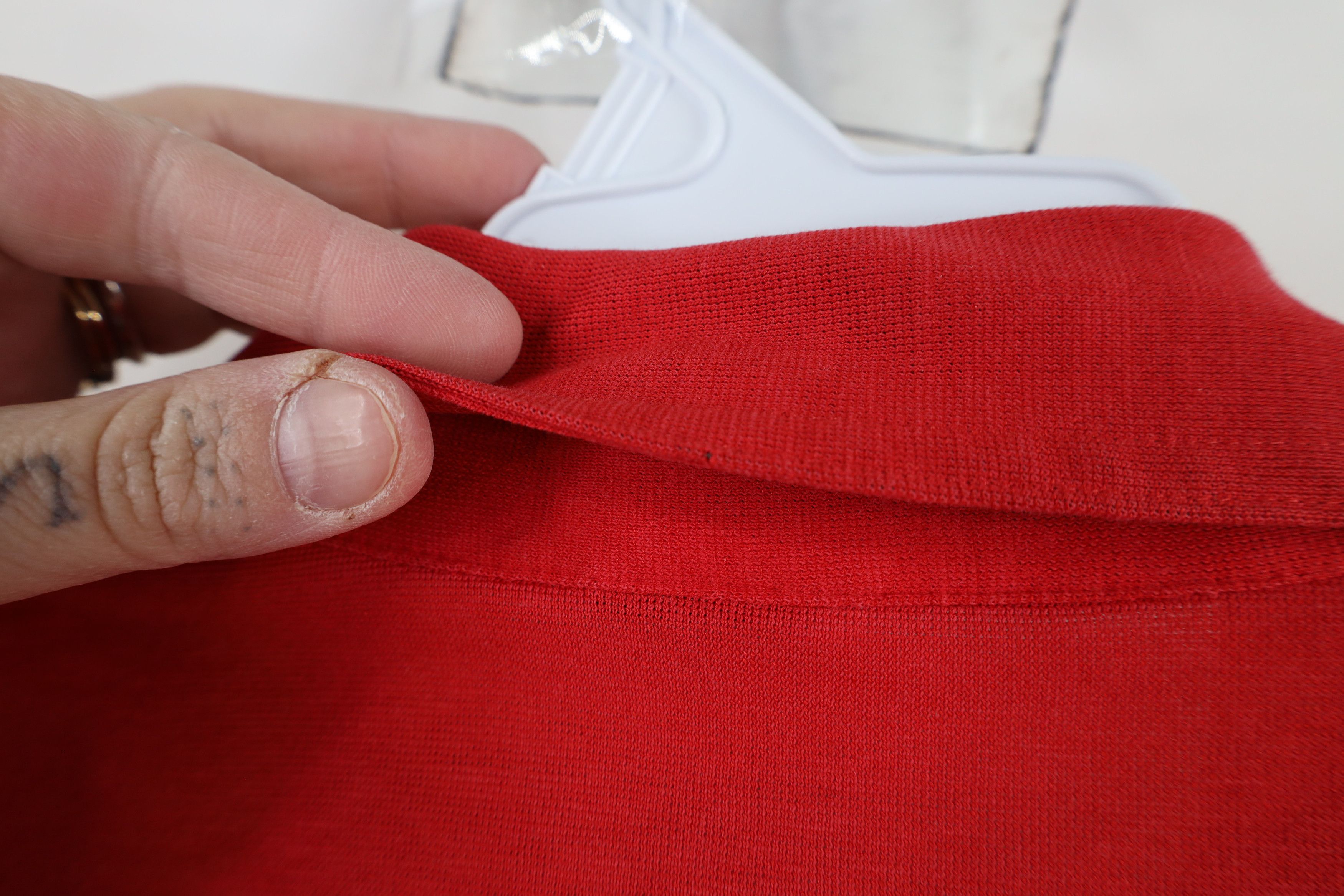 Vintage Vintage 90s Streetwear Blank Knit Collared Polo Shirt Red Size US XL / EU 56 / 4 - 8 Thumbnail