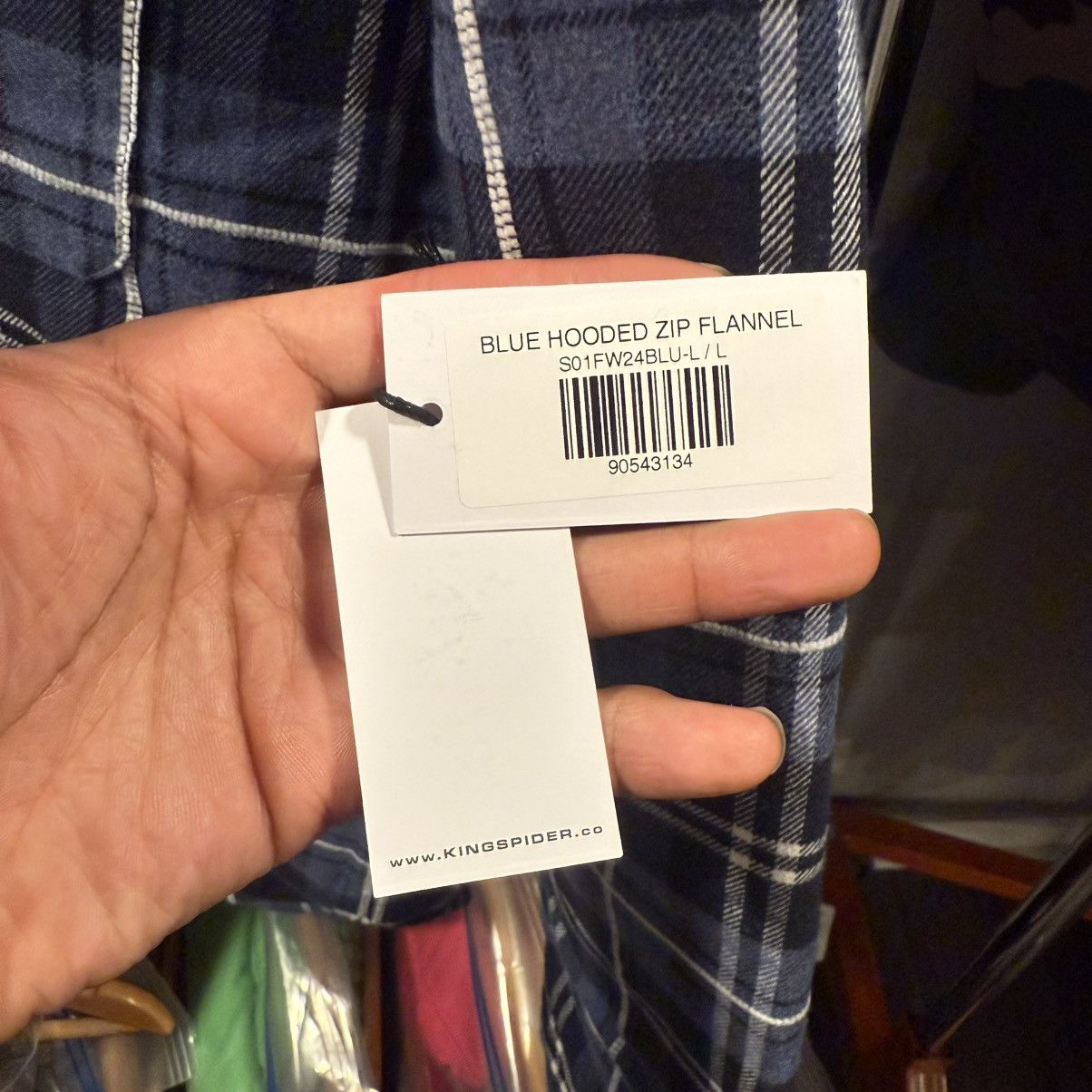 Sp5der SP5DER HOODED ZIP FLANNEL SHIRT JACKET / DSWT + RECEIPT Size US L / EU 52-54 / 3 - 6 Thumbnail