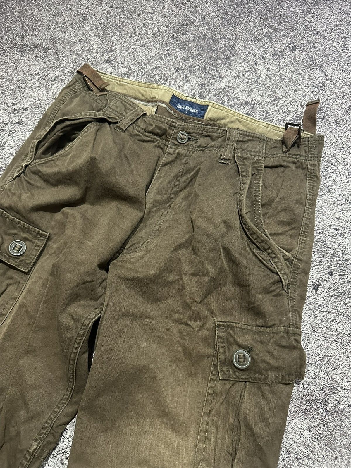 Japanese Brand Japanese Back Number Sunfaded Cargo Pants Military GOA Style Size US 31 - 4 Thumbnail