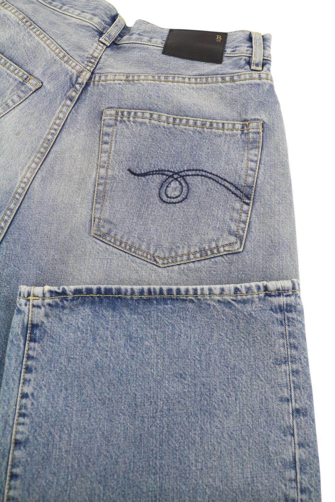 R13 VENTI 28 Veiled Blue Baggy Low Rise Jeans 88833 Size 28" / US 6 / IT 42 - 6 Thumbnail