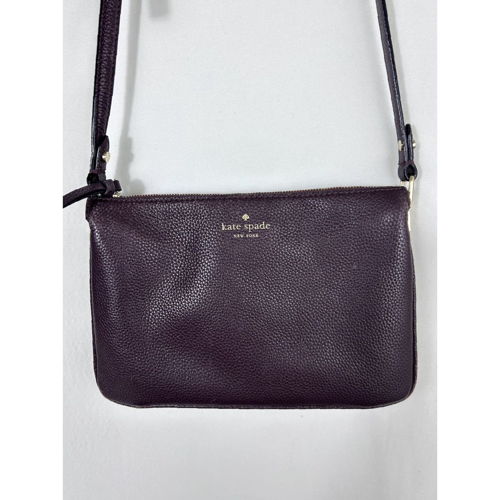 Vintage kate spade new york Crossbody Purse Burgundy Leather Small Women's Size ONE SIZE - 2 Thumbnail