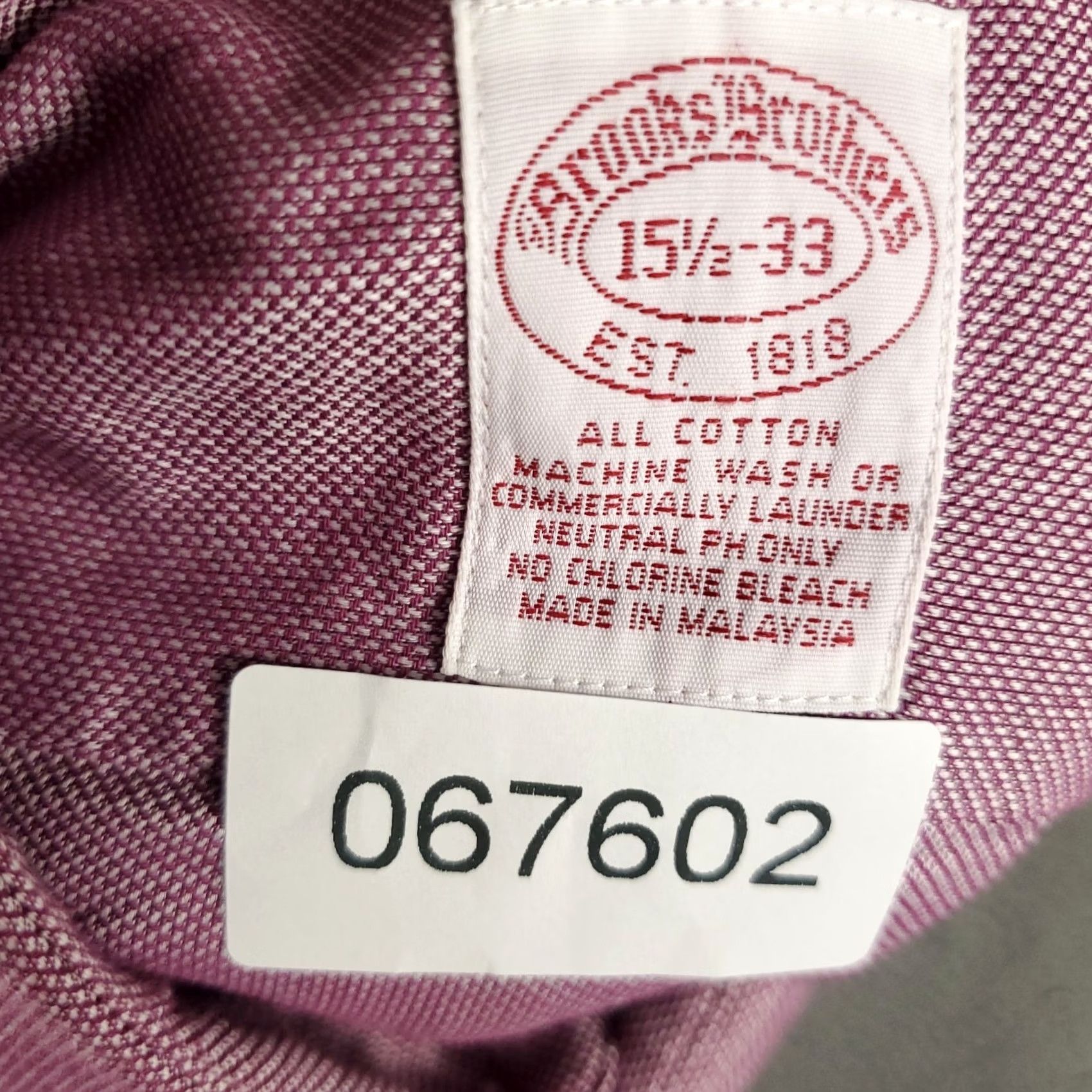 Brooks Brothers Brooks Brothers Shirt Mens 15.5 Purple Dress Button Up Long Sleeve Plaid Casual Formal Regular Classic Mens Size 42R - 7 Thumbnail