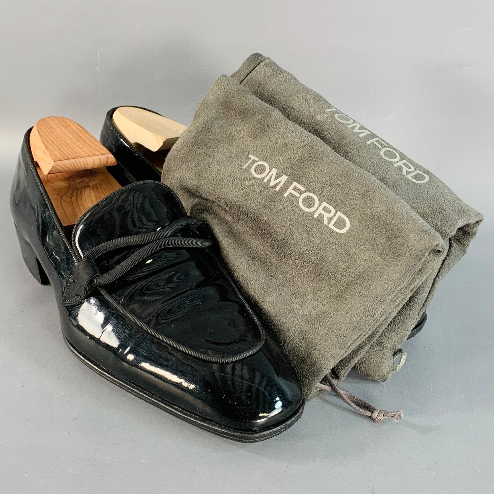 Tom Ford 10.5 Nero Black Patent Leather Grosgrain Trim Slip On Size US 10.5 / EU 43-44 - 9 Thumbnail
