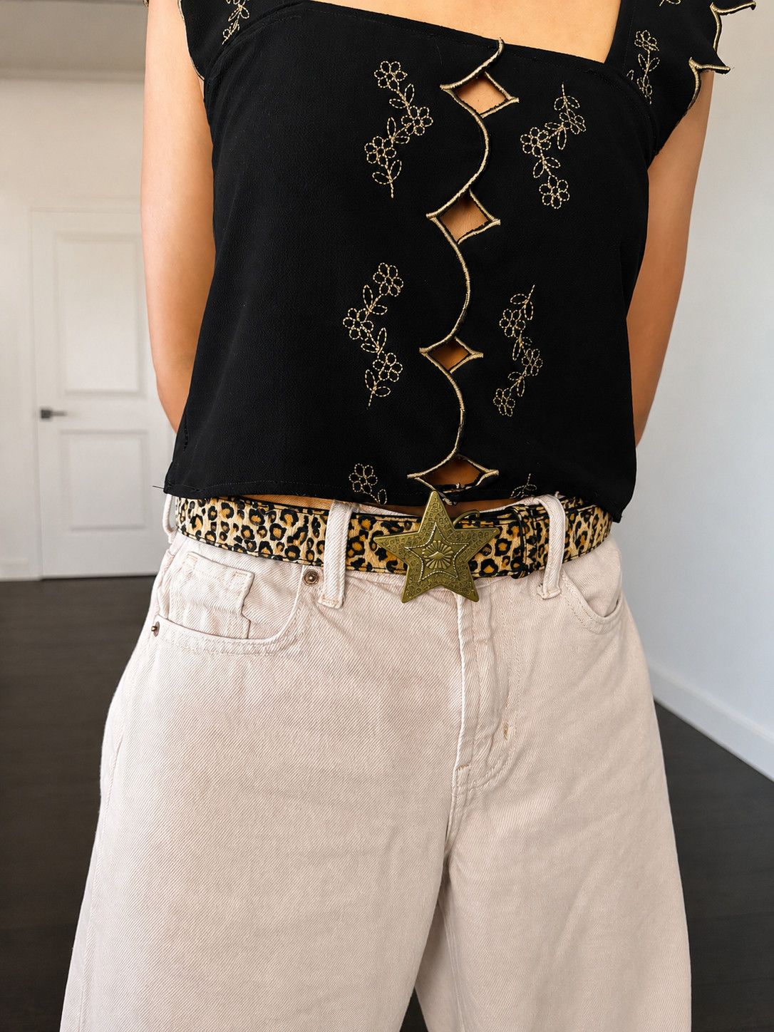 Other Leopard Star Buckle Western Belt Y2K Size ONE SIZE - 3 Thumbnail
