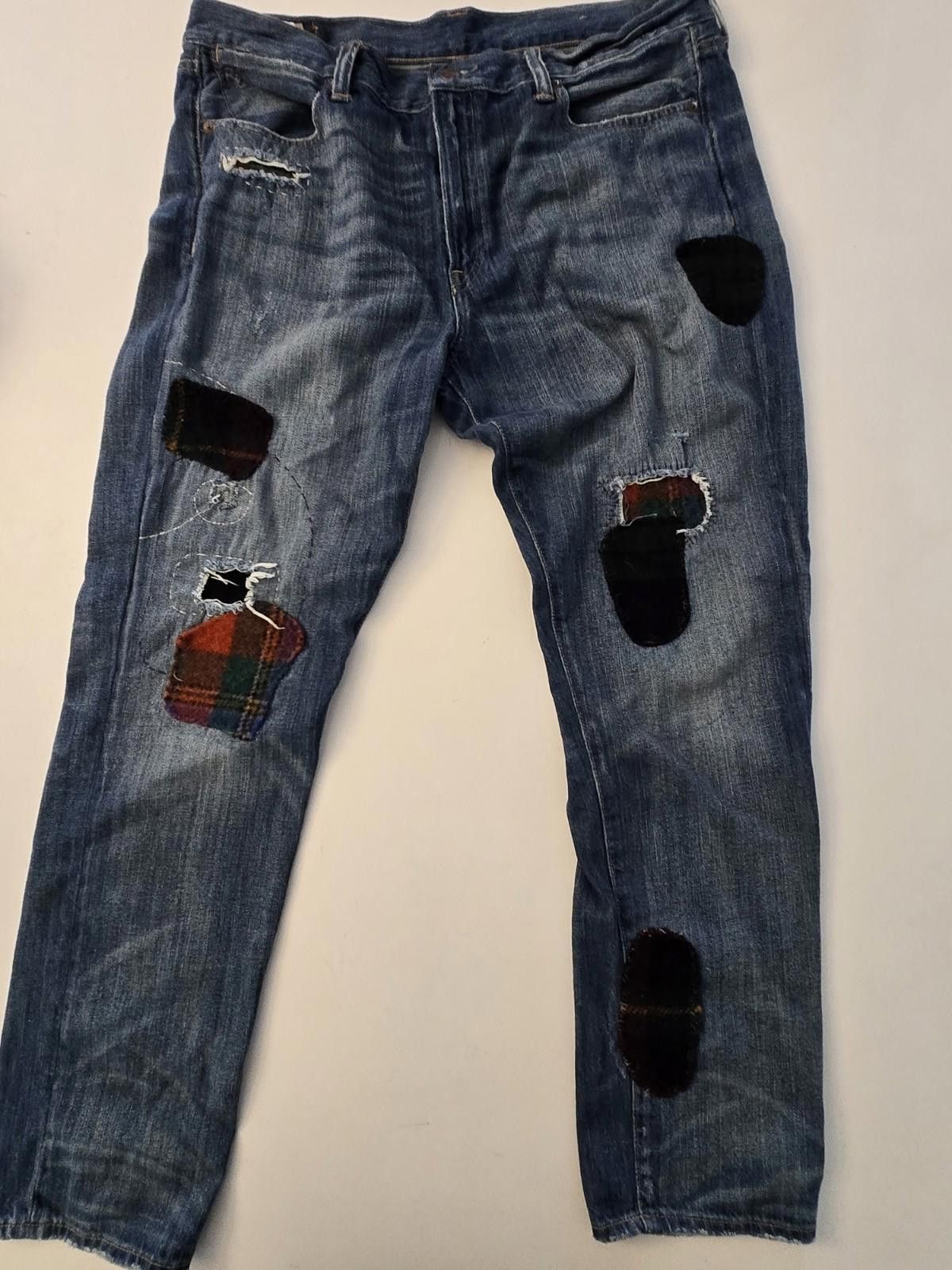Polo Ralph Lauren Polo Ralph Lauren Jeans Blue Patchwork Denim Astor Slim 31 Size US 31 - 2 Thumbnail