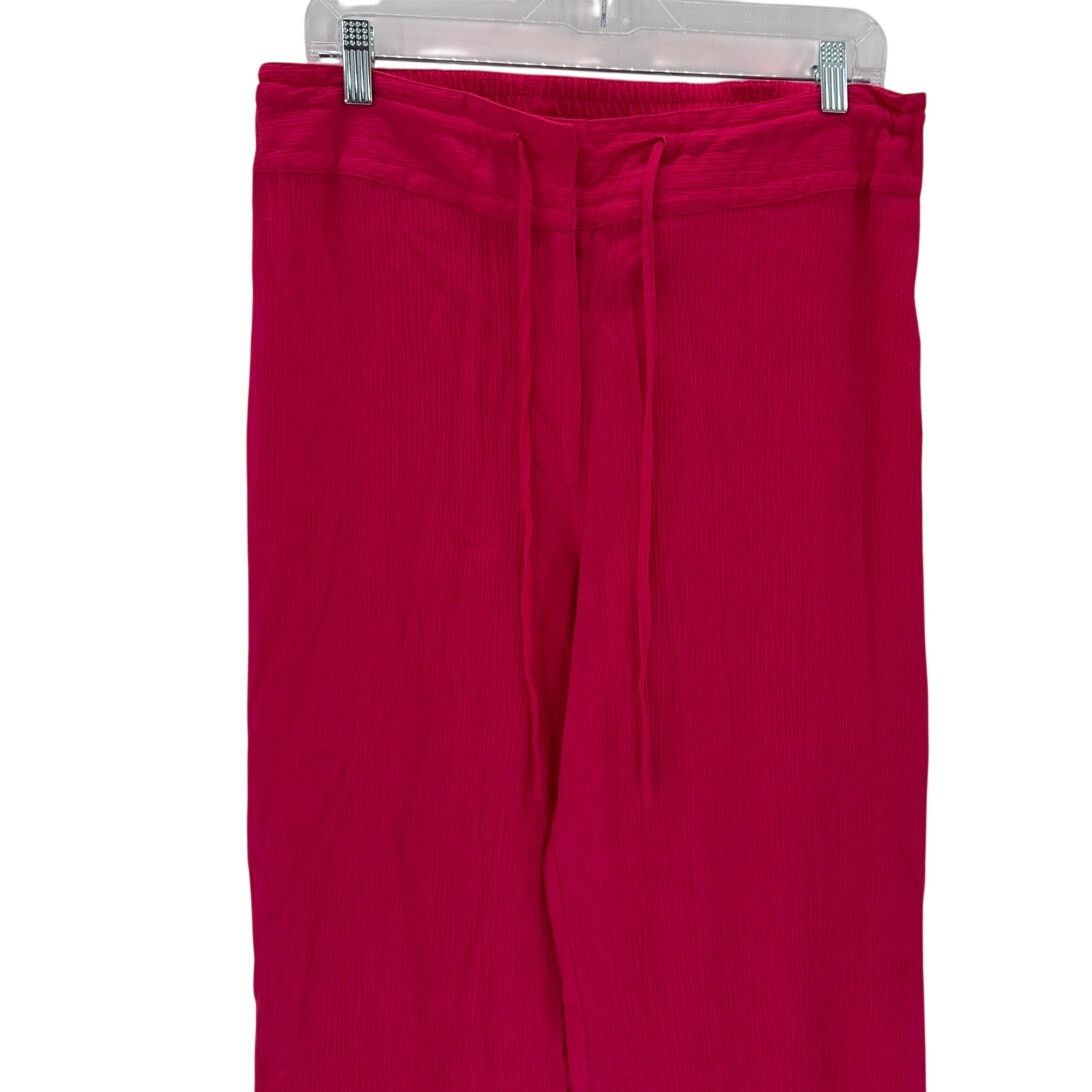 Other French Laundry bright pink crepe wide leg pants size L Size 34" / US 12 / IT 48 - 3 Thumbnail