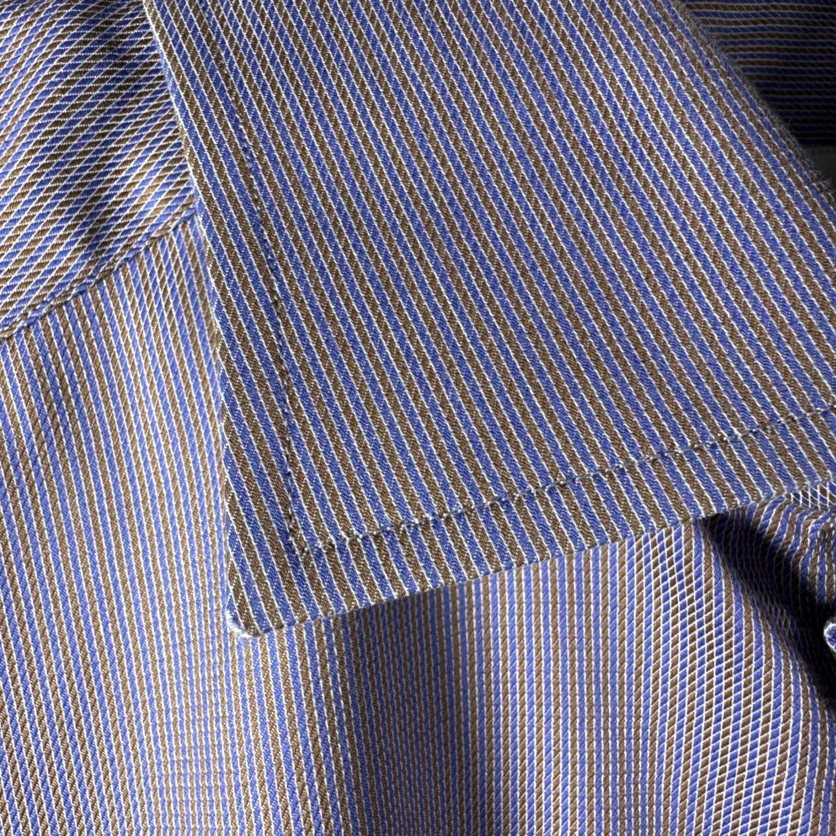 Eton Eton Dress Shirt Mens 16 Purple Blue Brown Micro Stripe 100% Cotton Regular Fit Shirt Size 42R - 3 Thumbnail