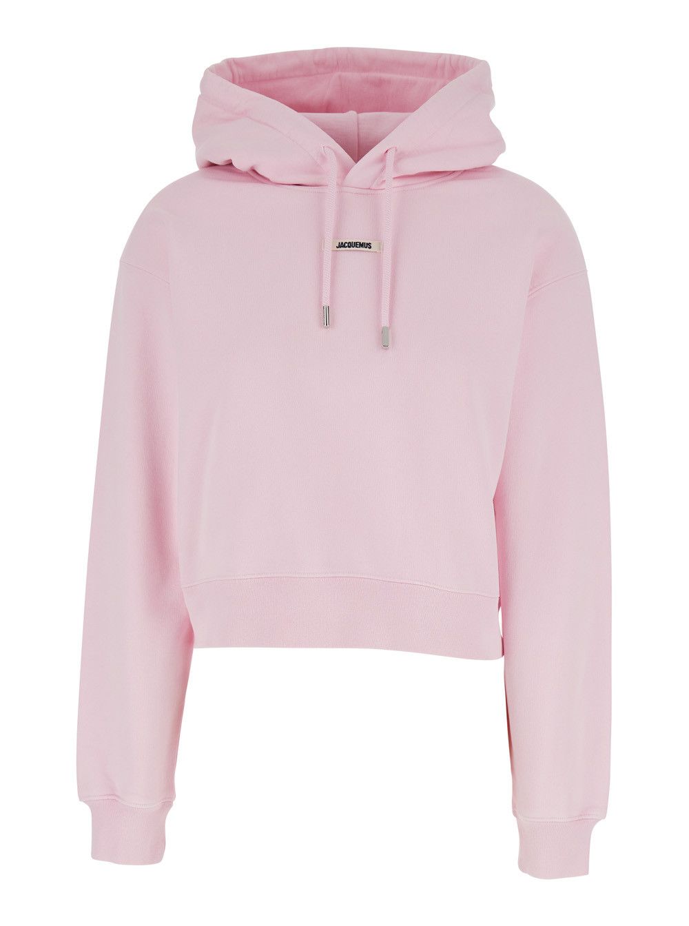 Jacquemus Pink Hoodie with Fixed Hood and Logo Patch on Front in Cotton for Women Size M / US 6-8 / IT 42-44 - 1 Thumbnail
