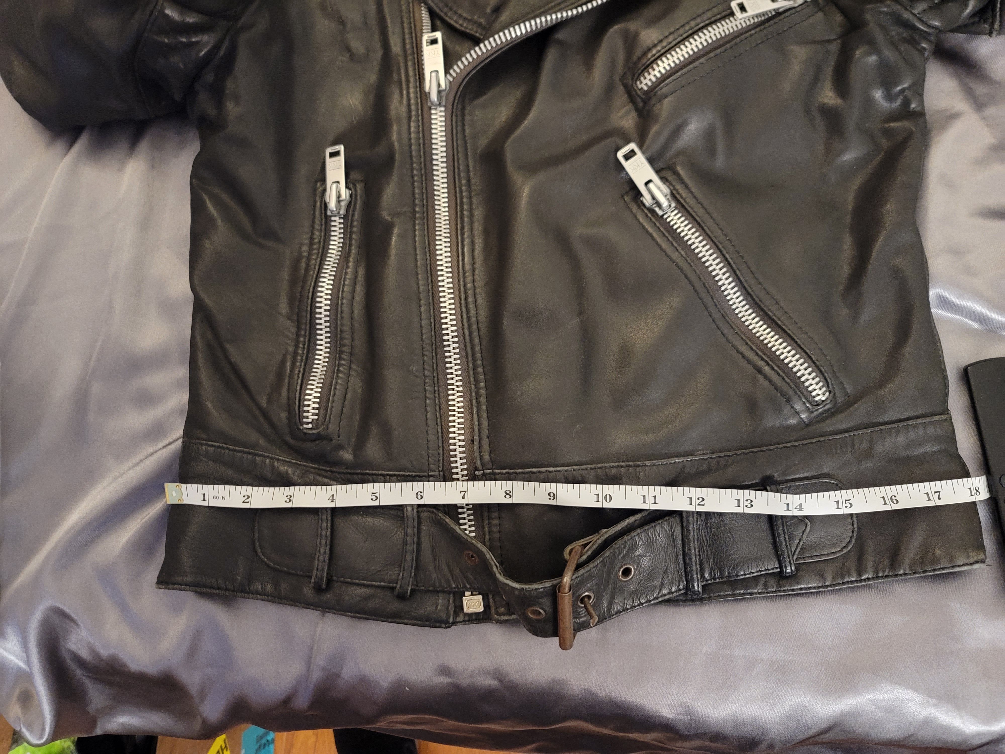 Vintage vintage black leather motorcycle jacket heavy weight Size US M / EU 48-50 / 2 - 12 Thumbnail