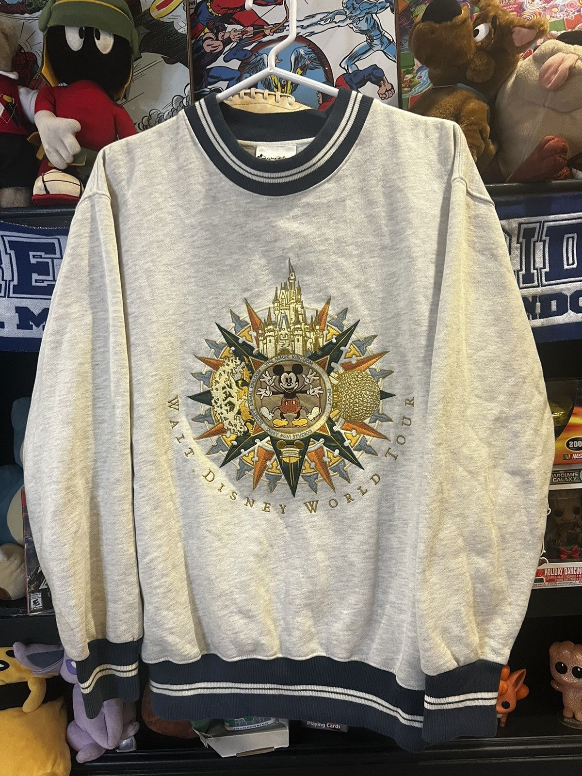 Disney × Vintage VTG 90’s Disney Mickey World Tour Embroidered Crewneck Size US S / EU 44-46 / 1 - 1 Thumbnail
