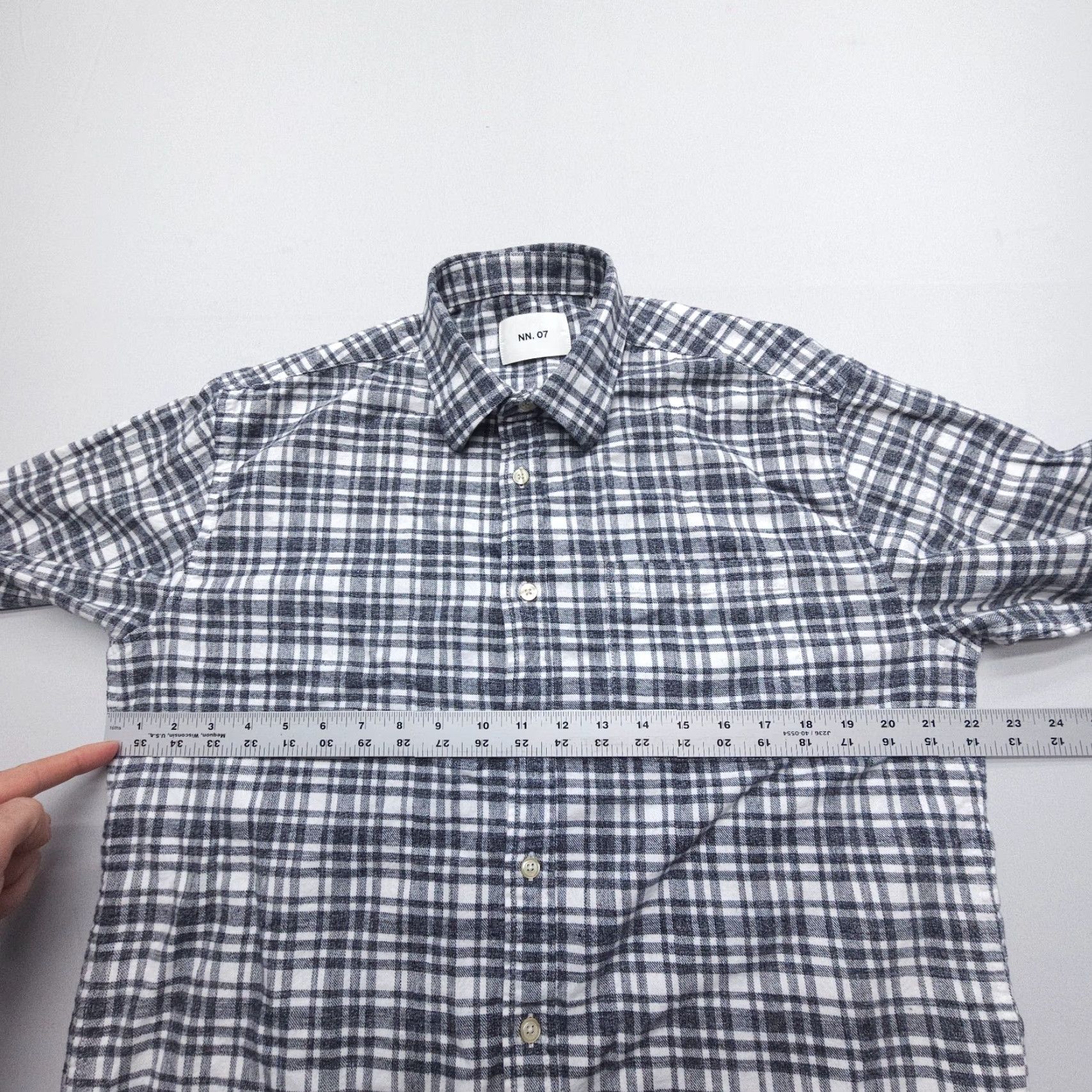 NN07 VINTAGE NN07 No Nationality Deon Organic Cotton Flannel Shirt Mens Medium Gray Plaid Size US M / EU 48-50 / 2 - 7 Thumbnail
