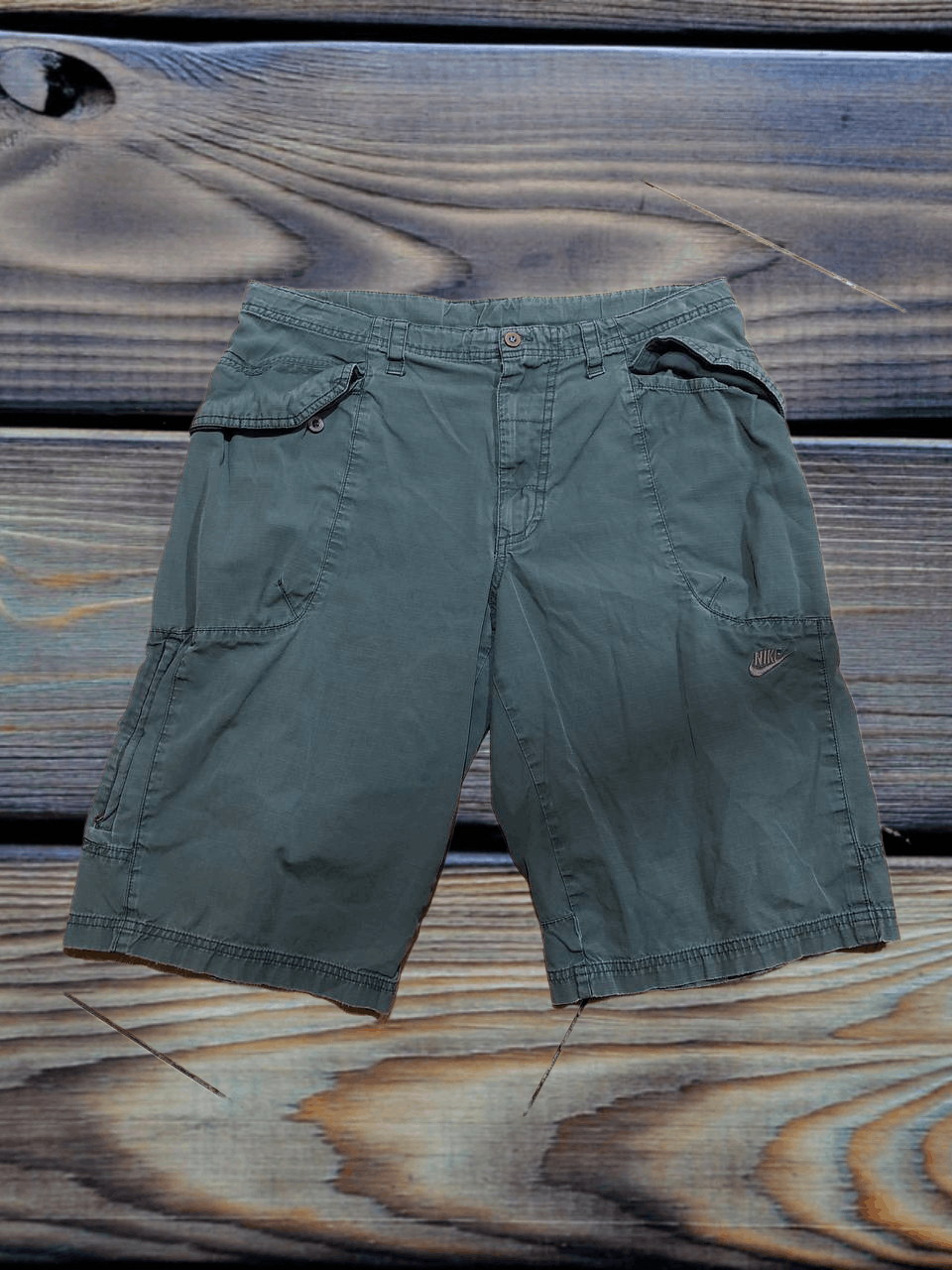 Nike Vintage Nike Shorts distressed Cargo Green Khaki Y2K Size US 34 / EU 50 - 1 Thumbnail