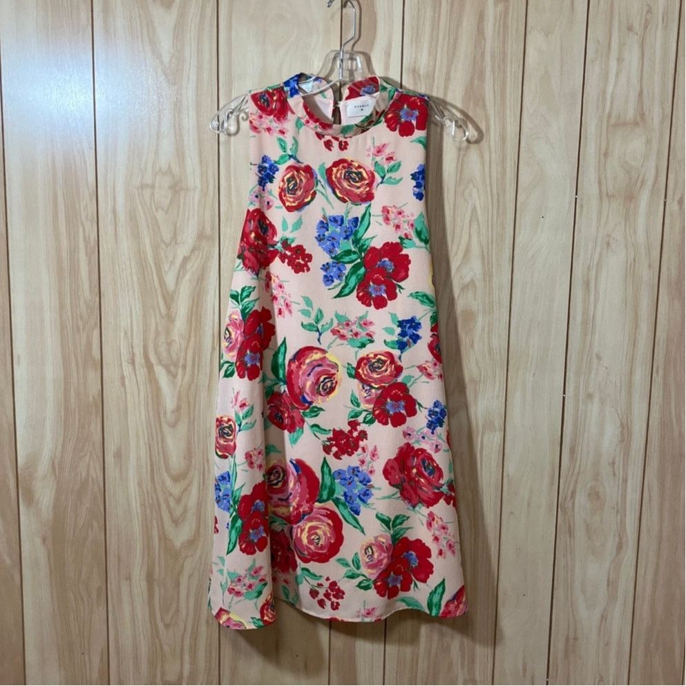 Other Everly Pink Floral Boho Minimalist Shift Knee Length Dress L Size L / US 10 / IT 46 - 1 Thumbnail