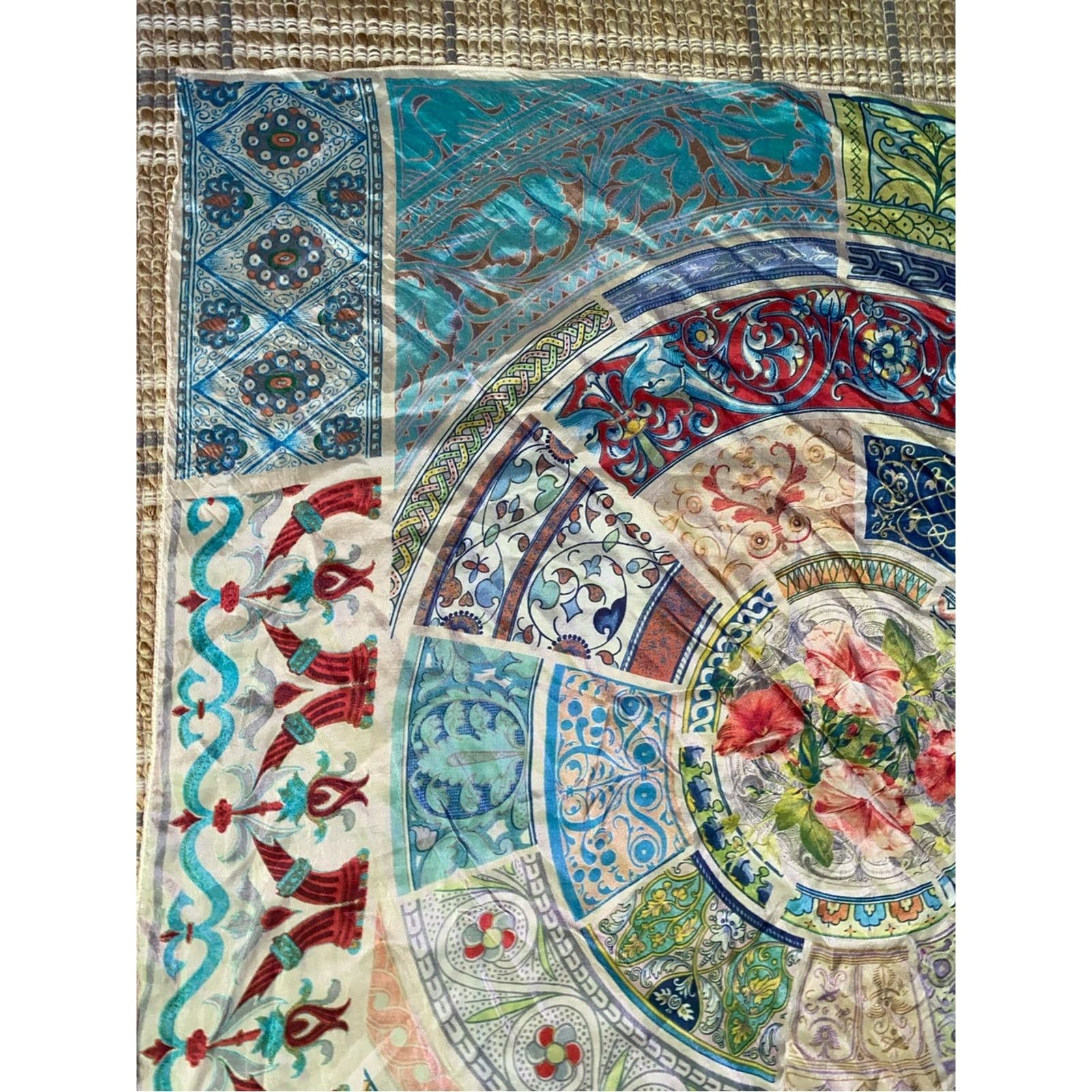 Johnny Was Johnny Was $160 Celestin Large Silk 43” Square Scarf EUC Size ONE SIZE - 7 Thumbnail