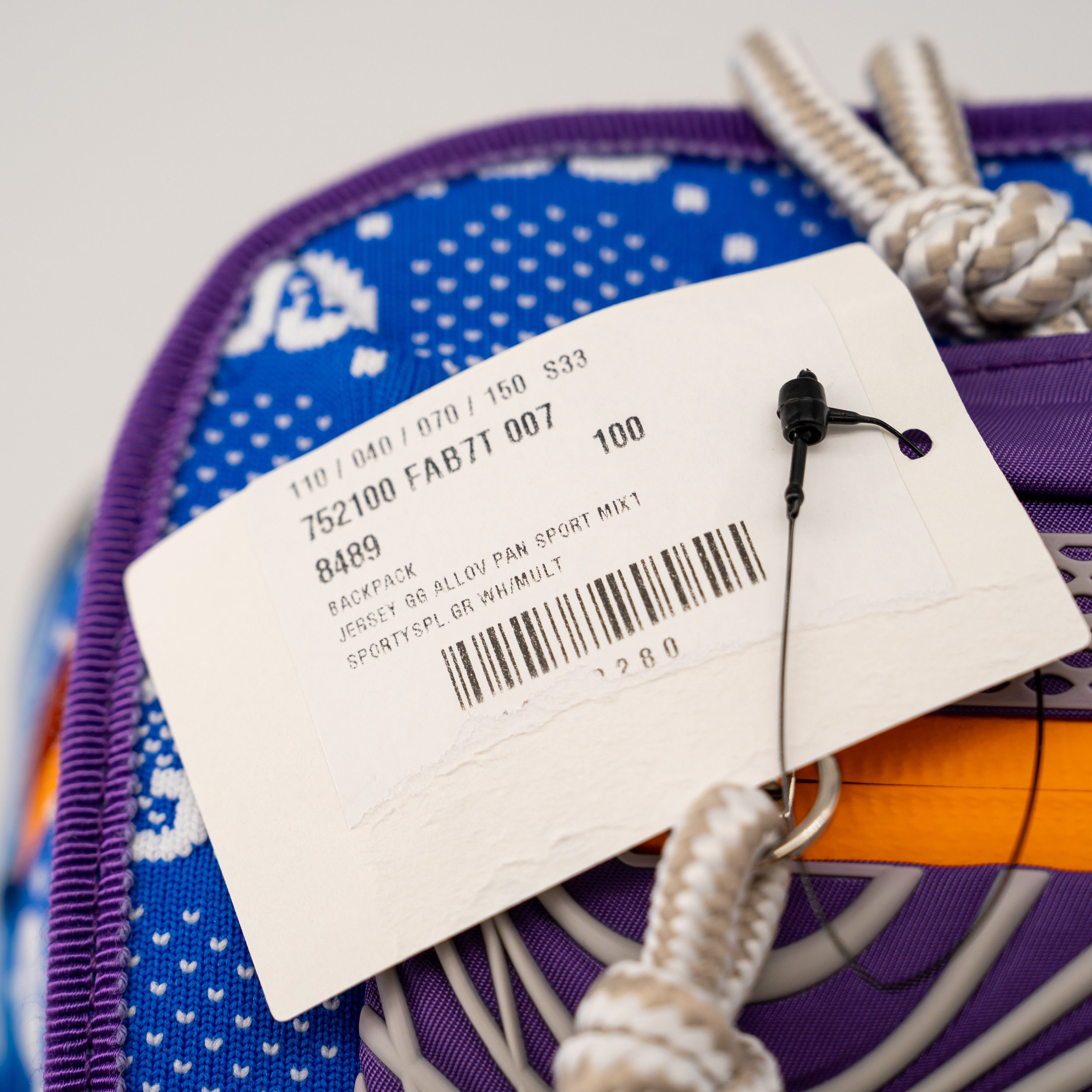 Gucci Gucci Nylon Backpack Ripstop GG Allover Blue Orange Size ONE SIZE - 9 Thumbnail