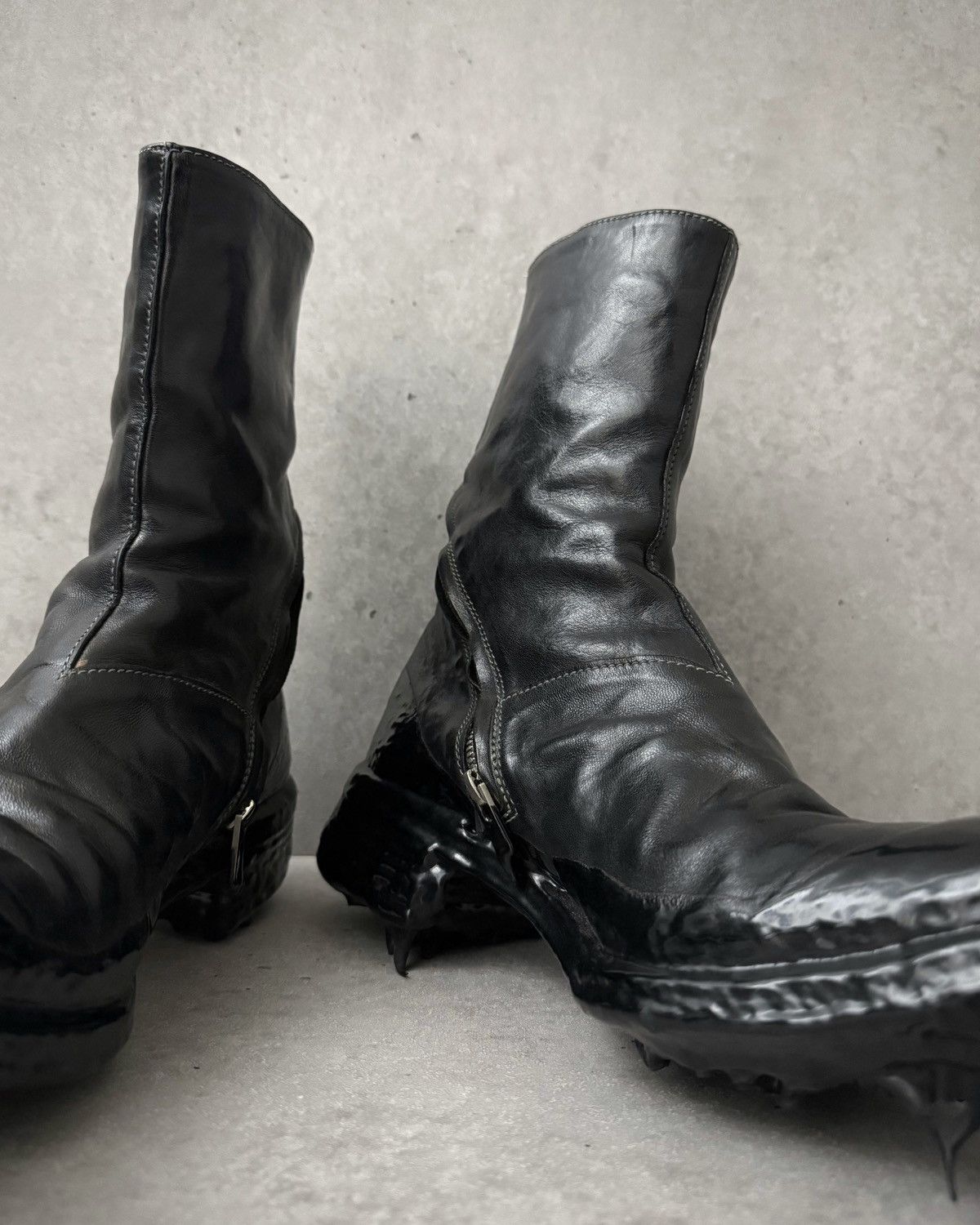 Carol Christian Poell CCP tornado rubber drip boots Size US 8 / EU 41 - 2 Thumbnail
